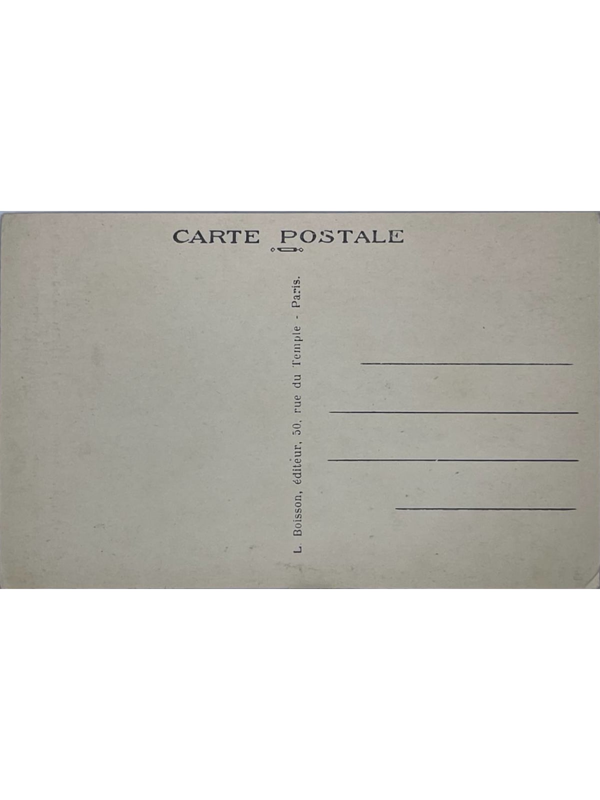 Verso de la carte postale