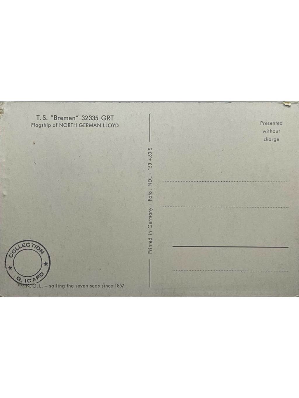 Verso de la carte postale