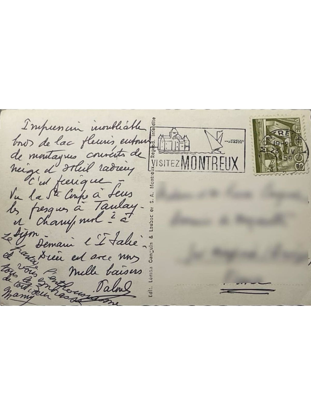 Verso de la carte postale