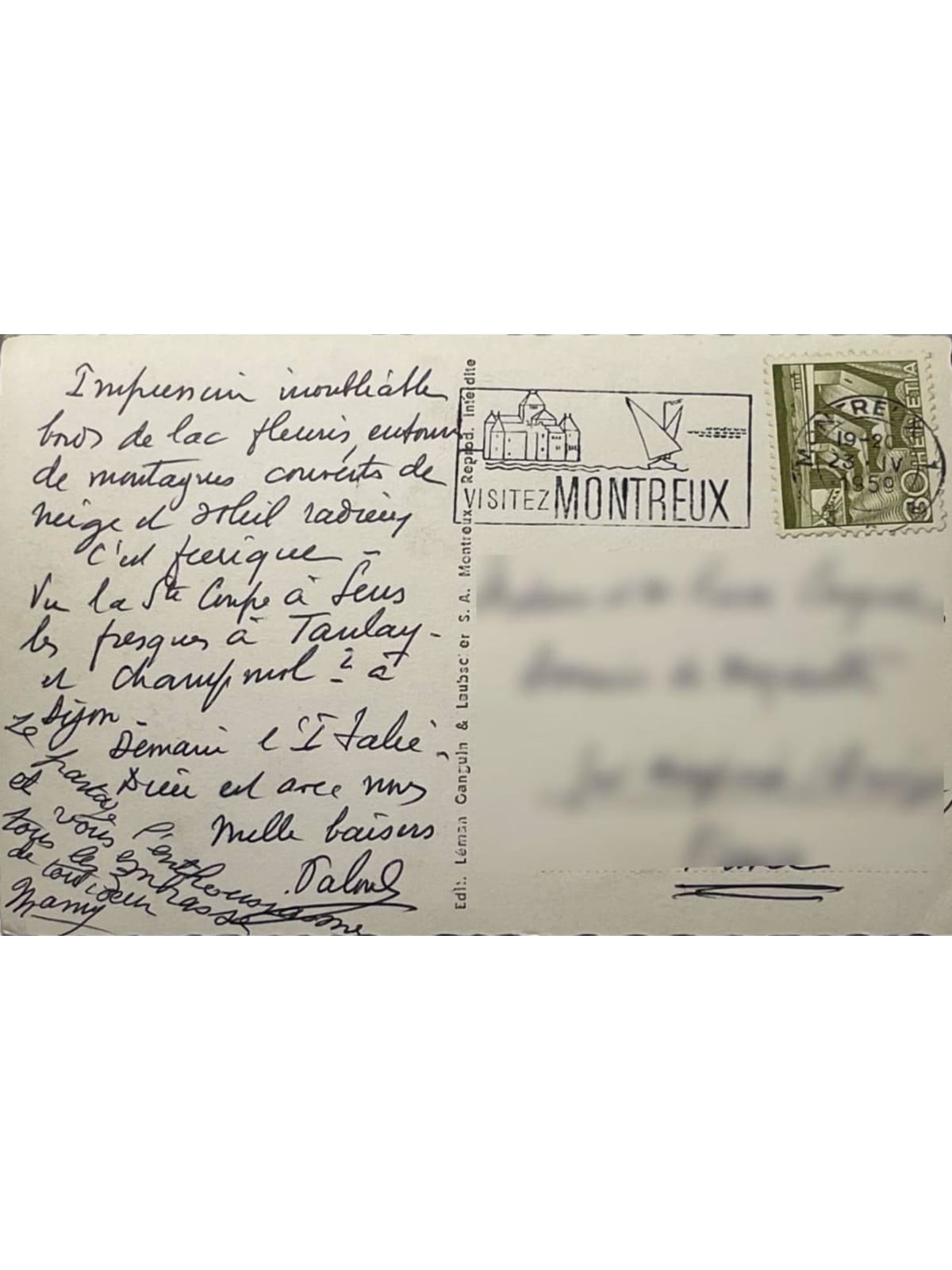 Verso de la carte postale