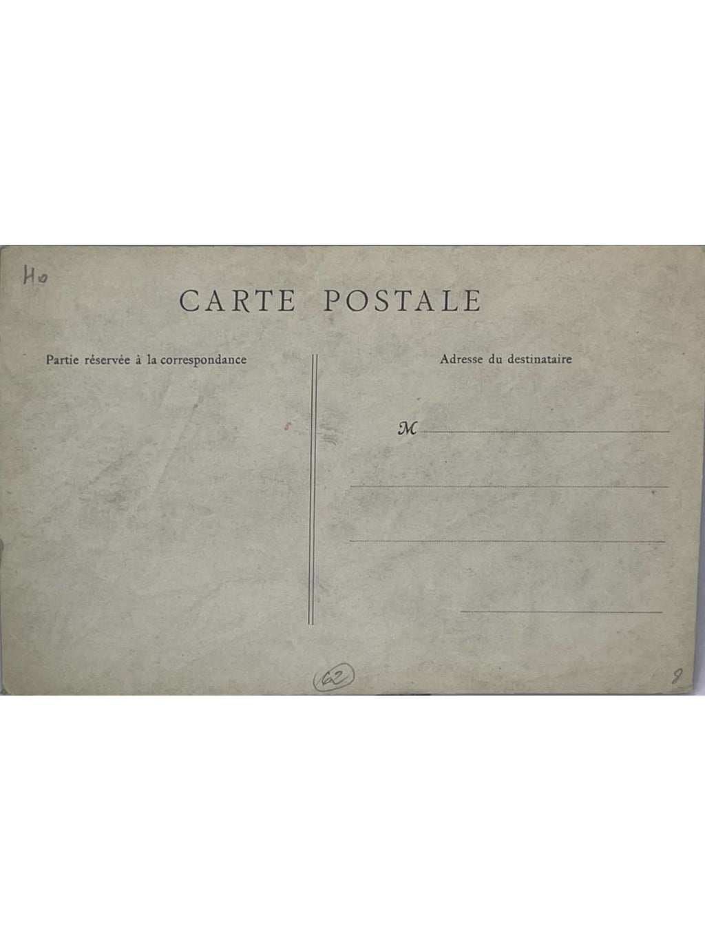 Verso de la carte postale
