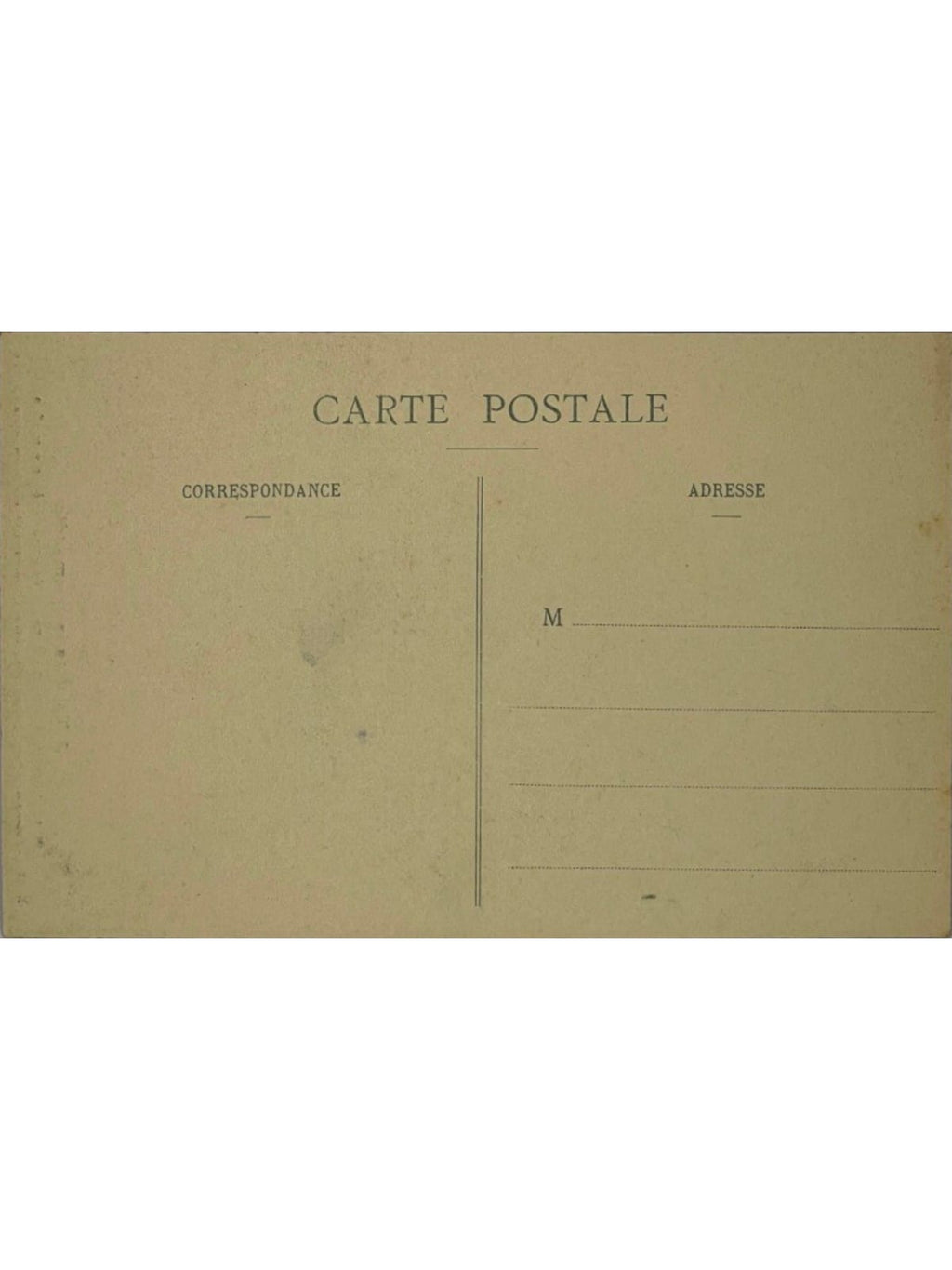 Verso de la carte postale