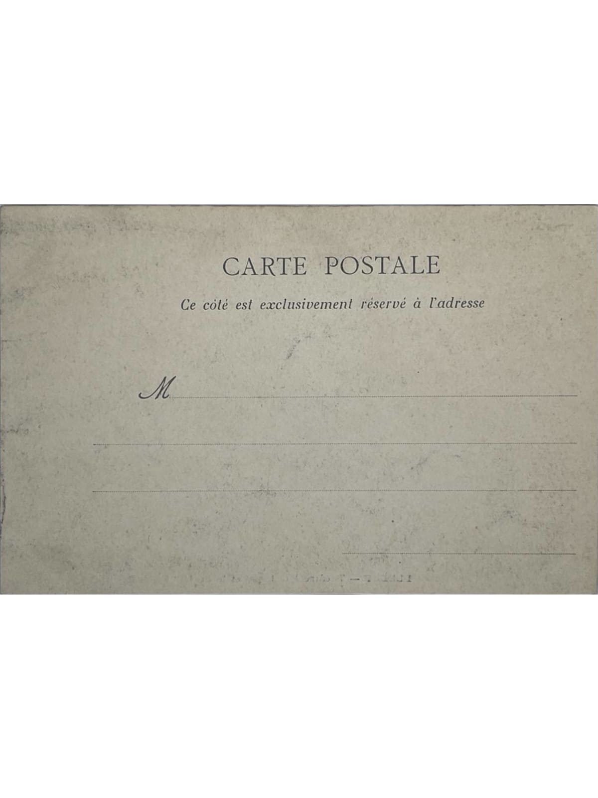 Verso de la carte postale