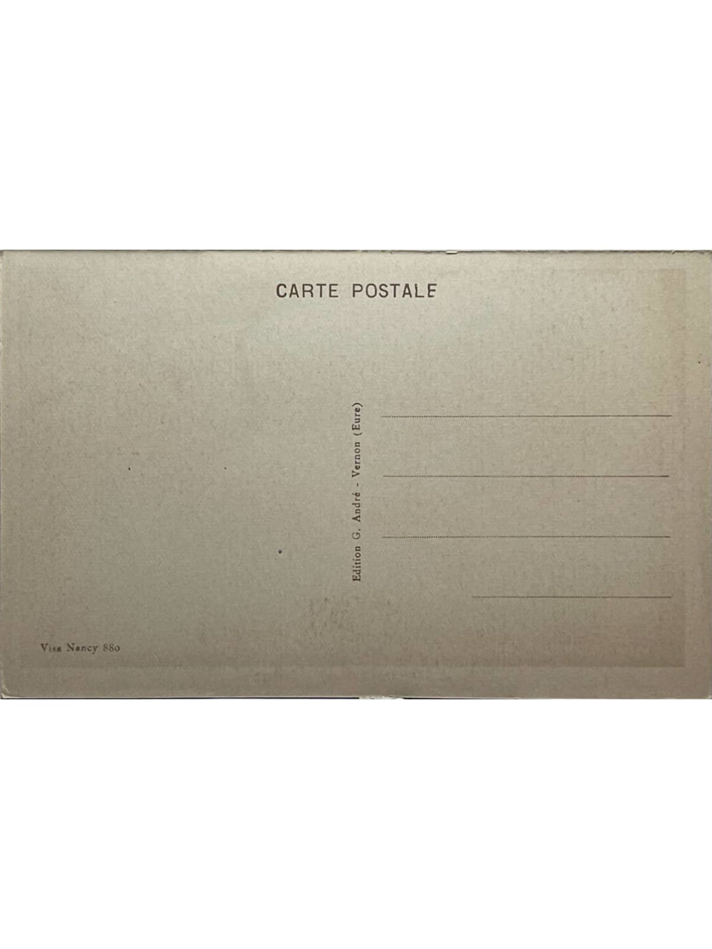 Verso de la carte postale