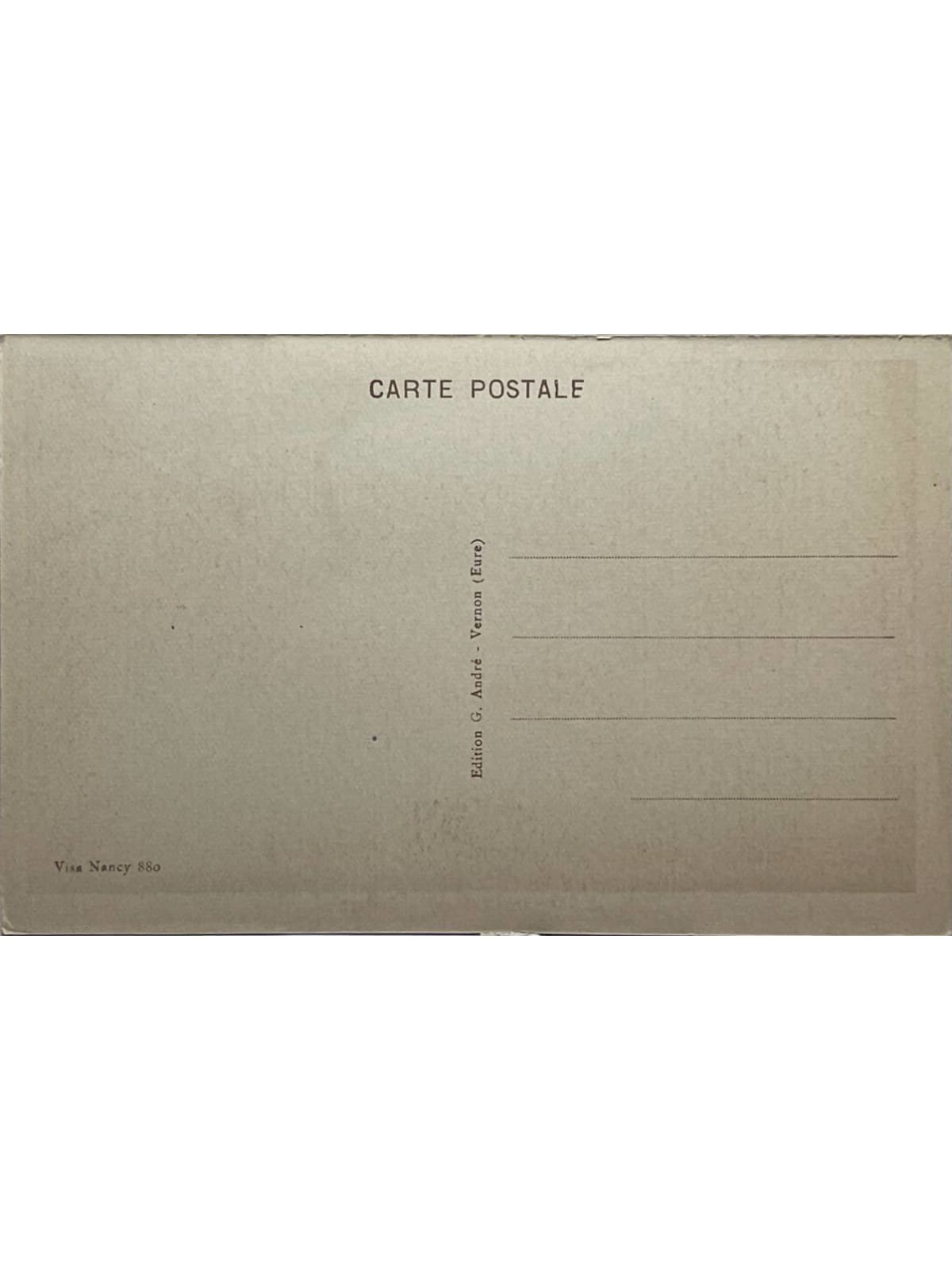Verso de la carte postale