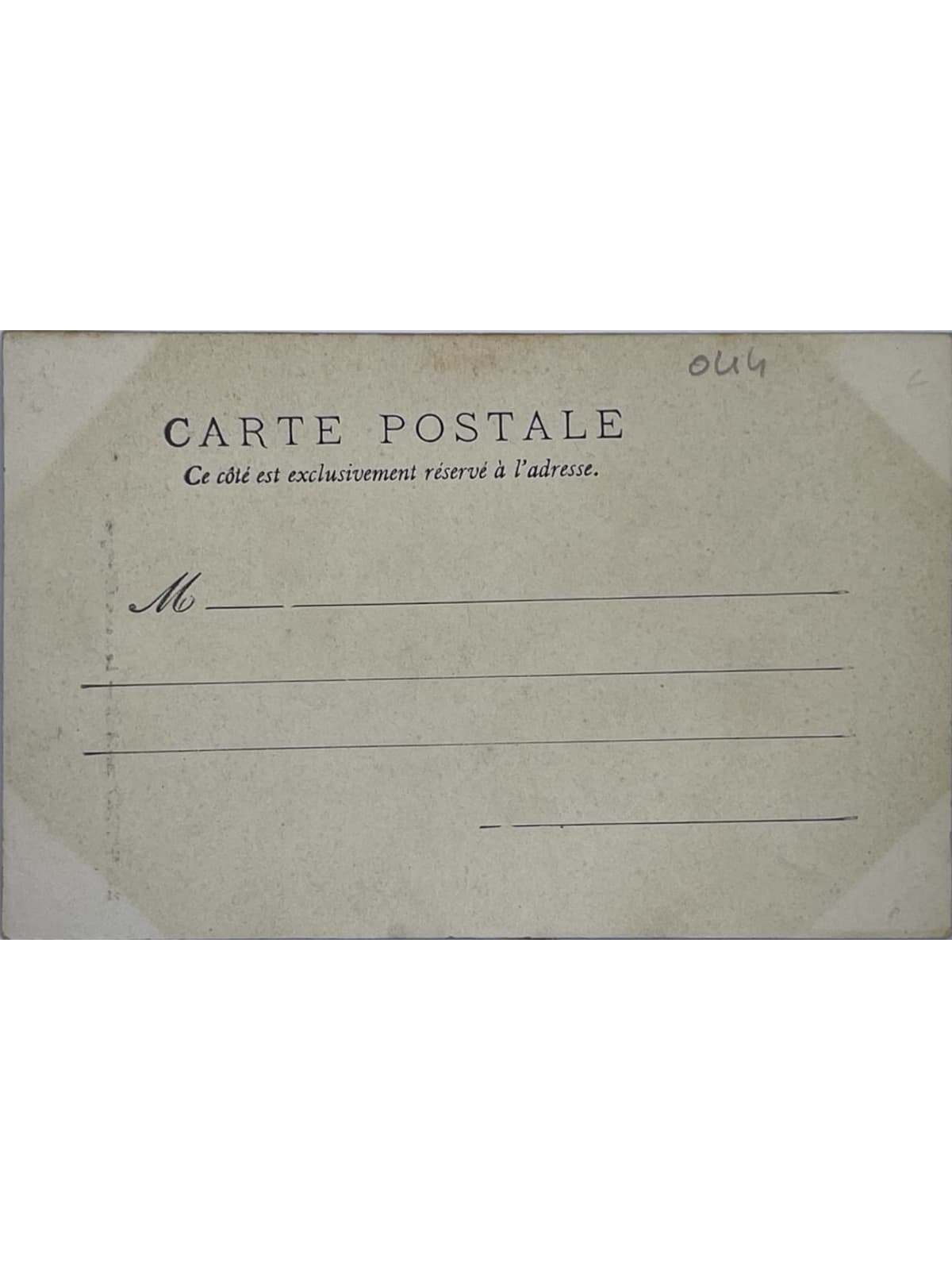 Verso de la carte postale