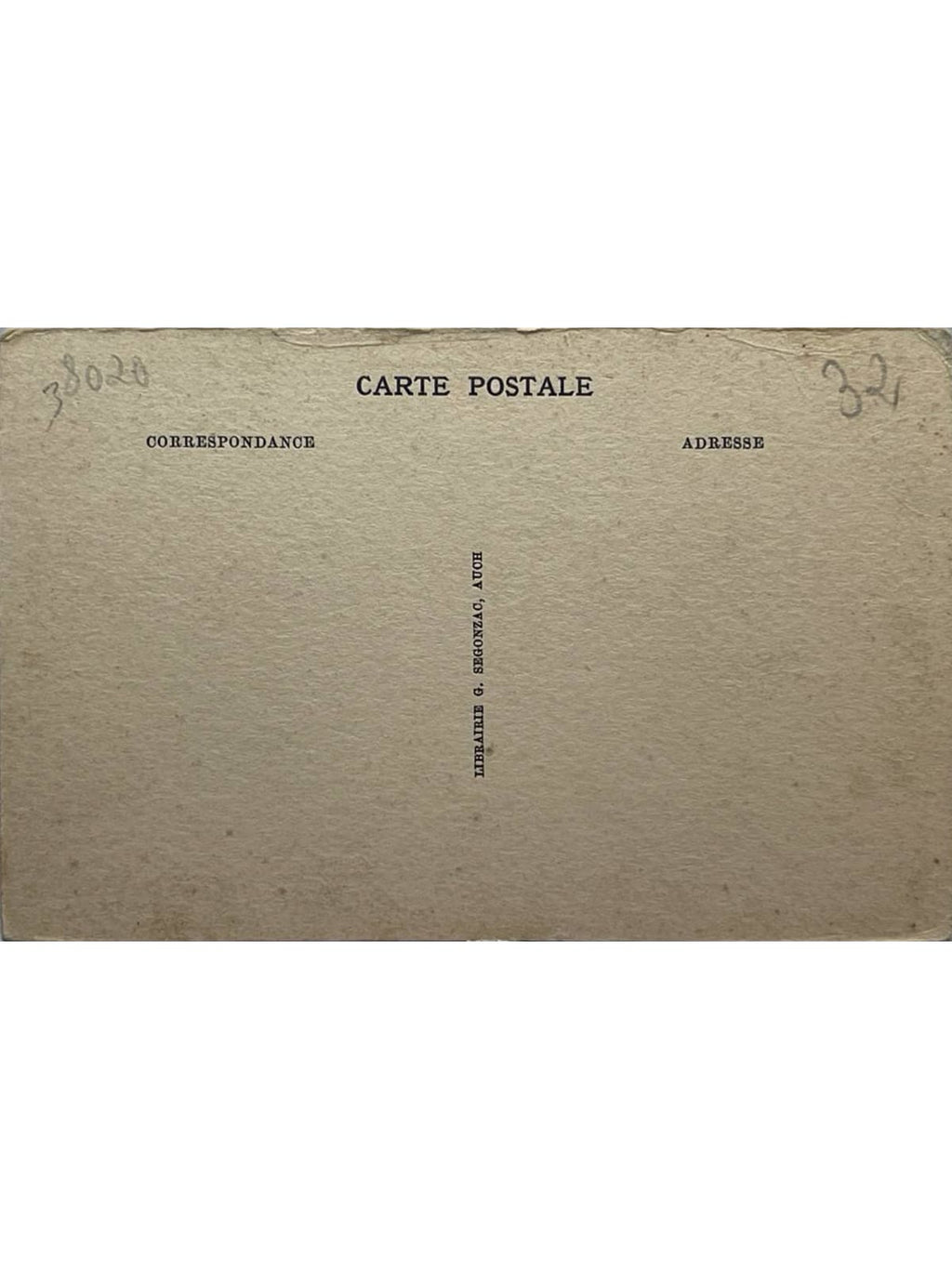 Verso de la carte postale