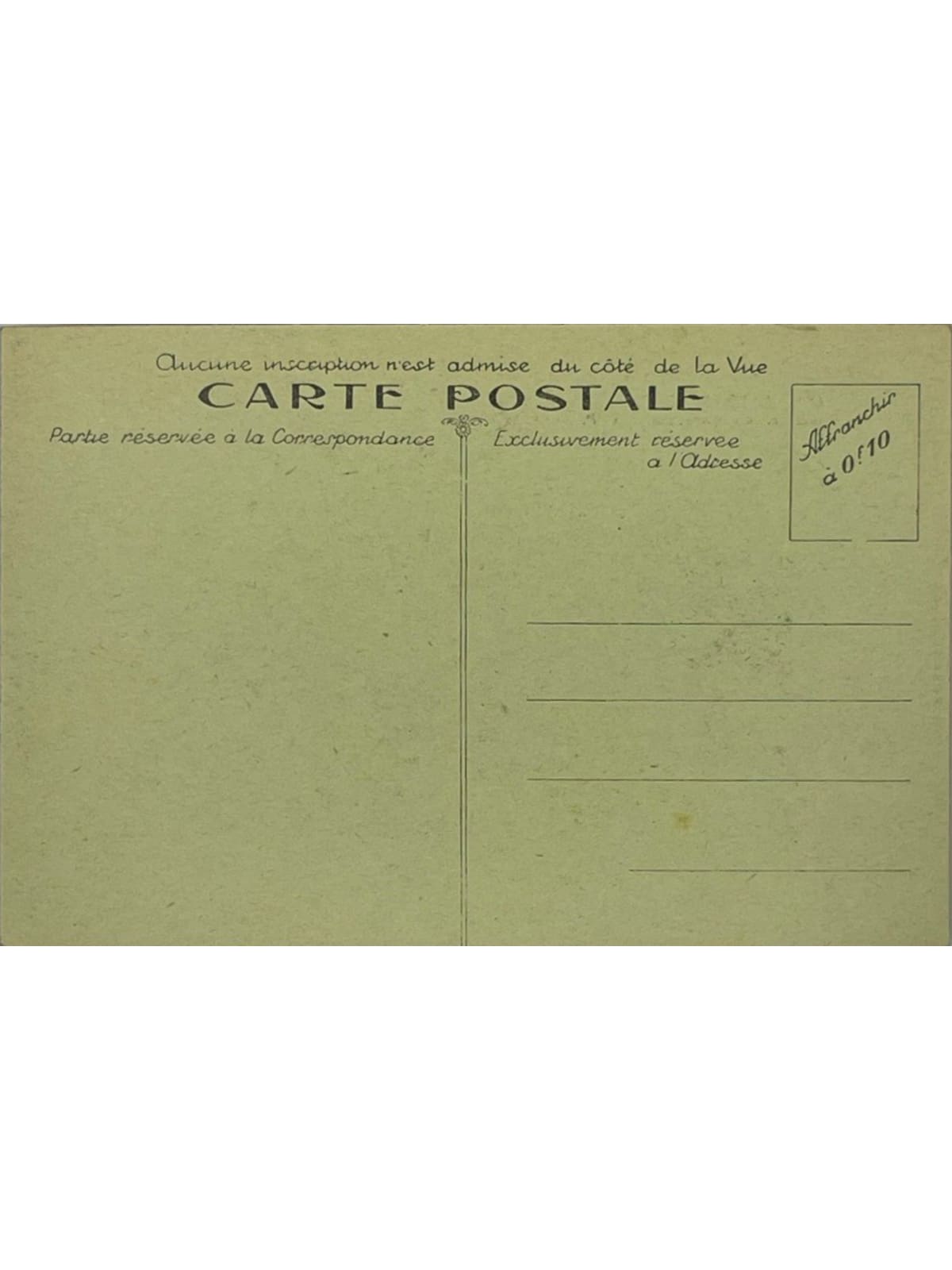 Verso de la carte postale