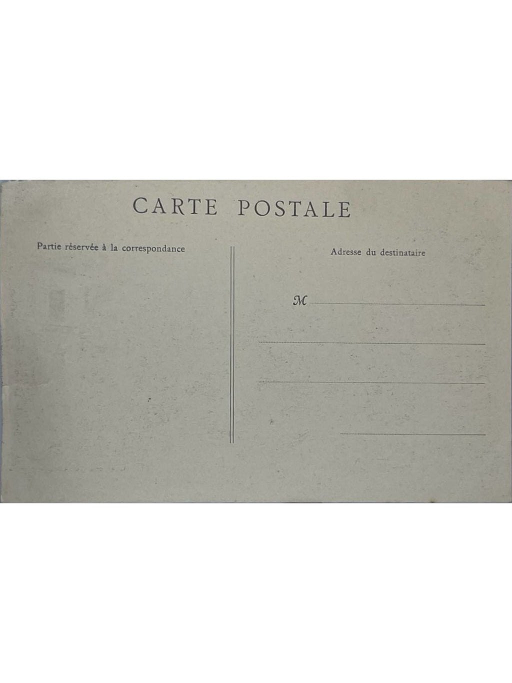 Verso de la carte postale