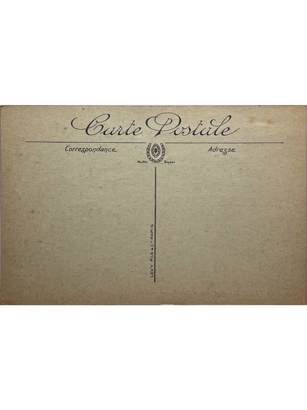 Verso de la carte postale