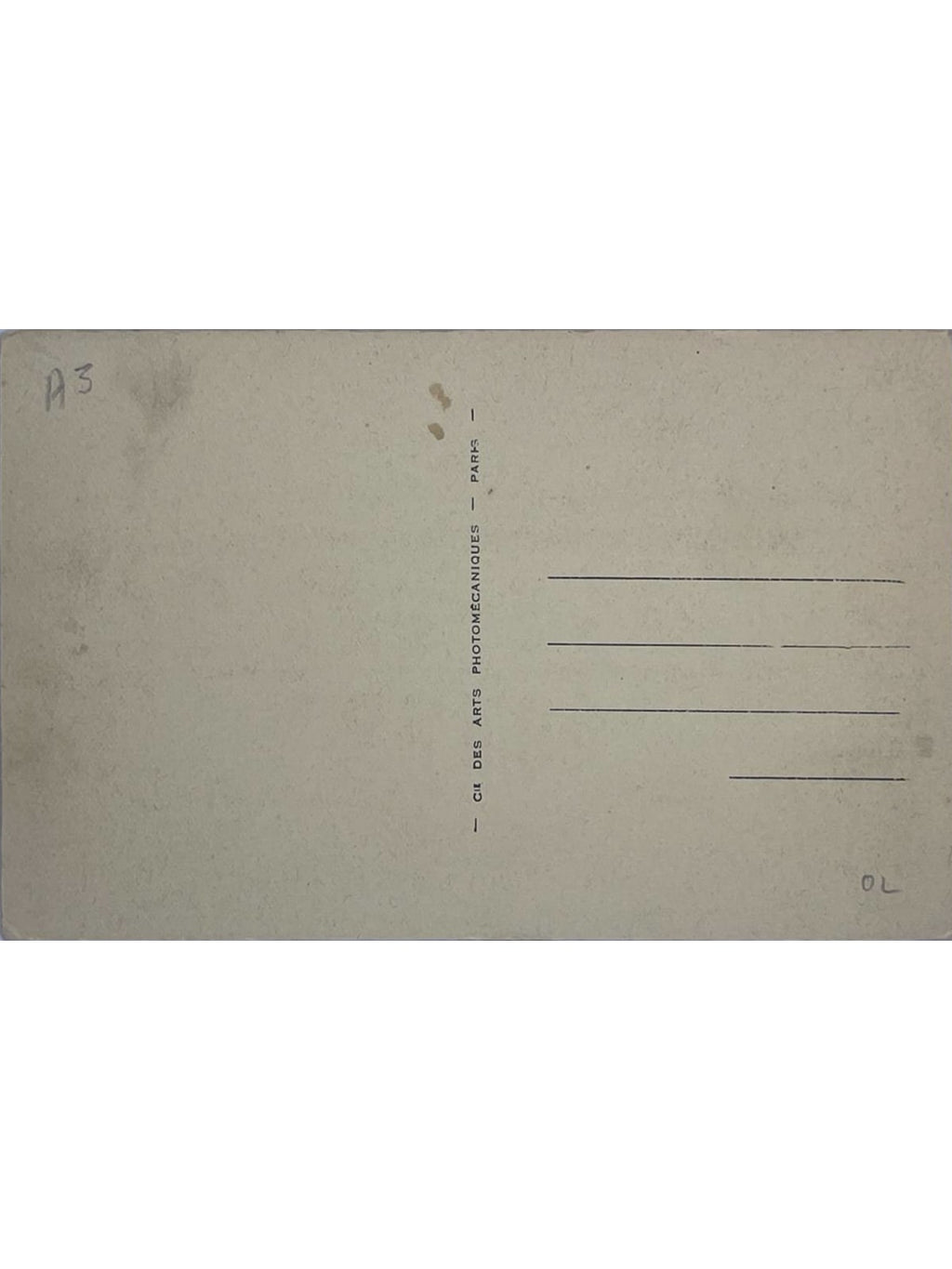 Verso de la carte postale