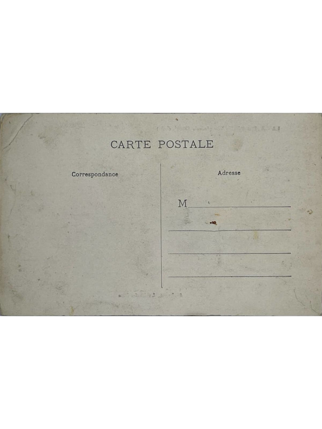 Verso de la carte postale