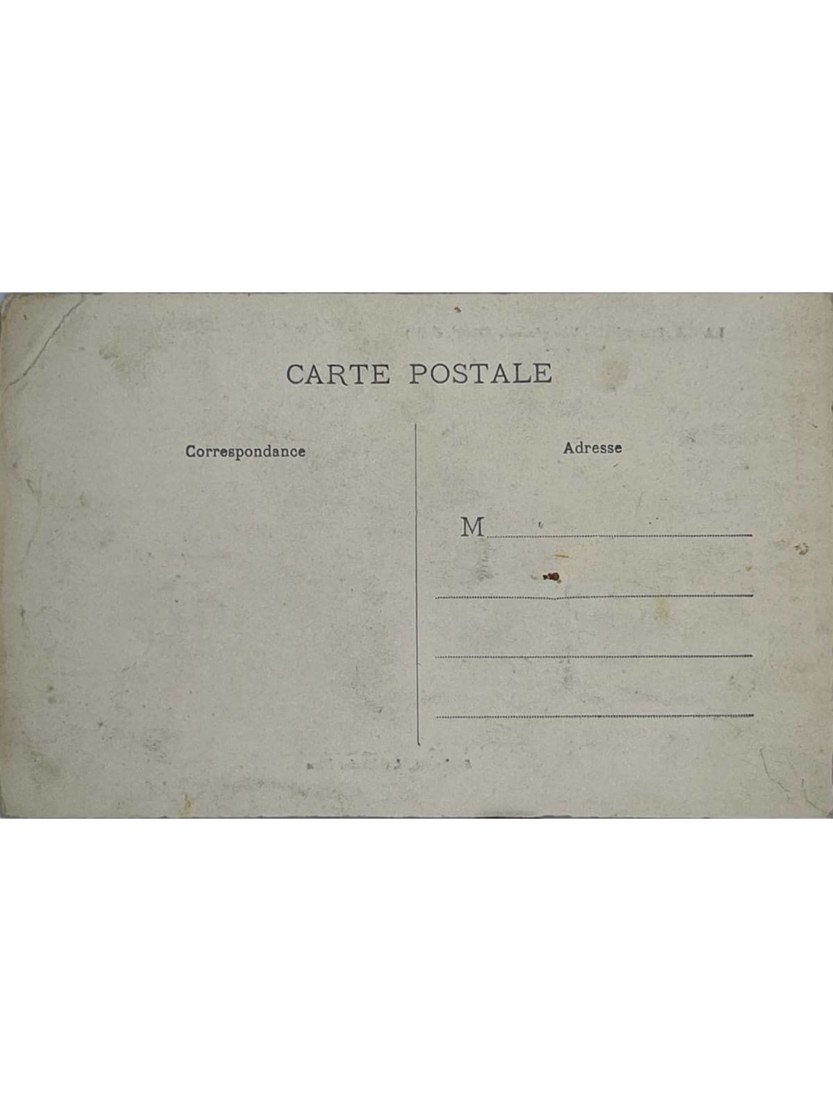 Verso de la carte postale