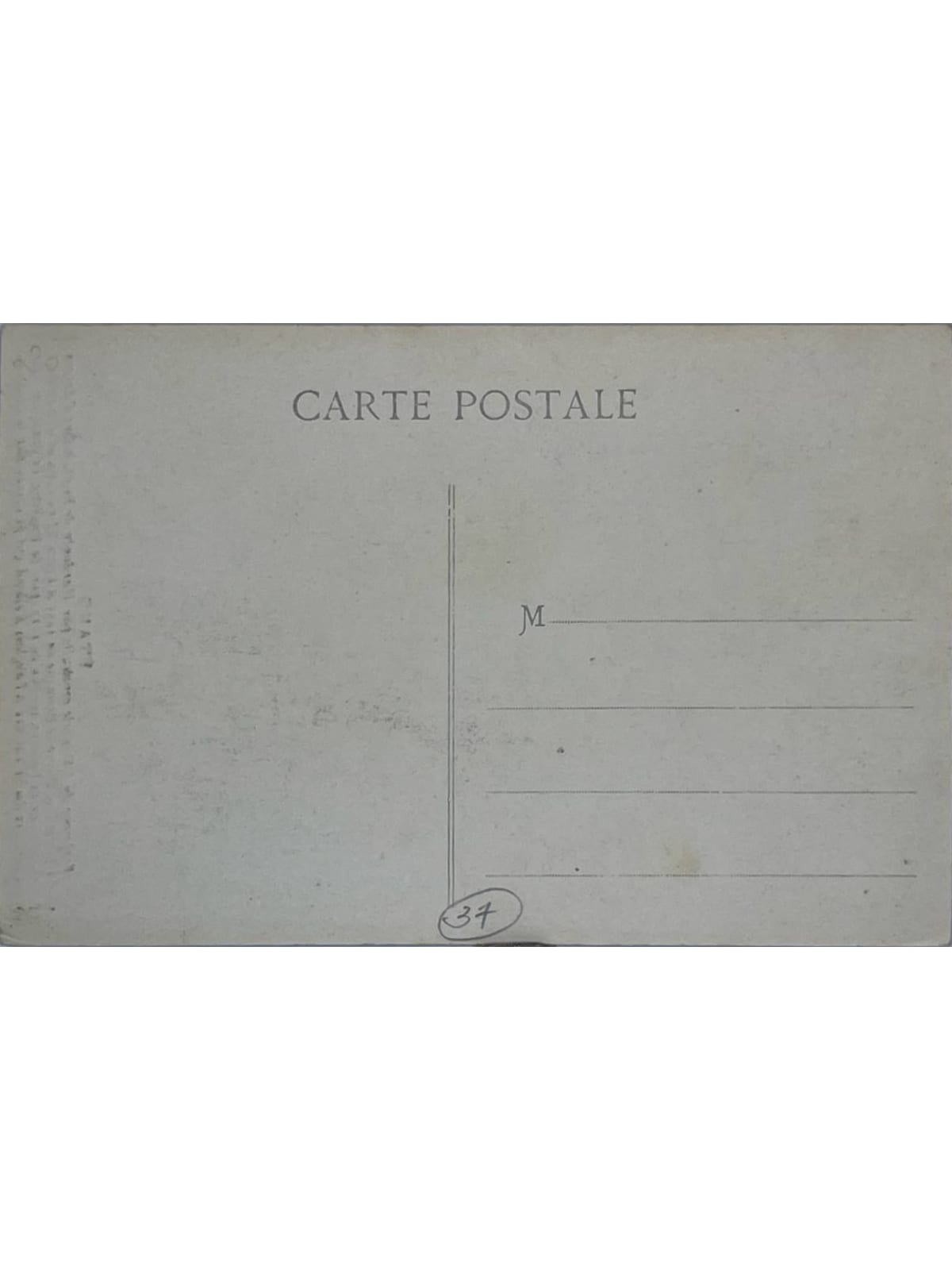 Verso de la carte postale