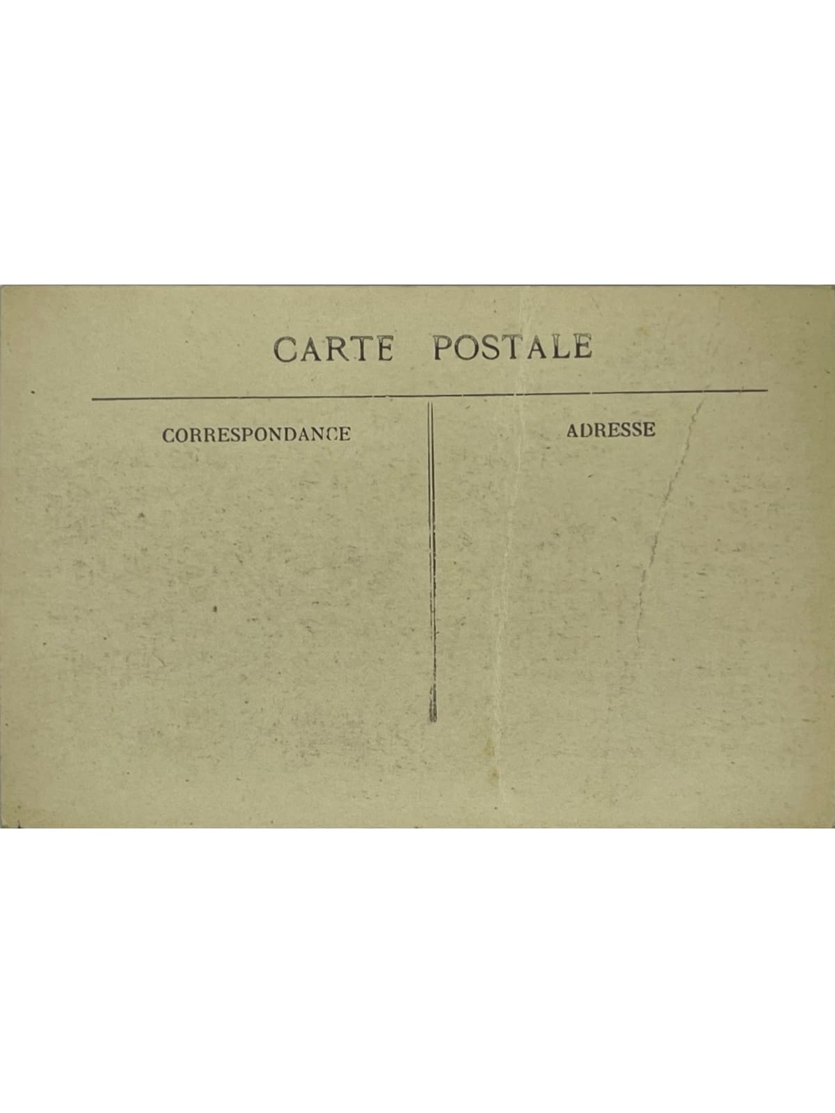 Verso de la carte postale