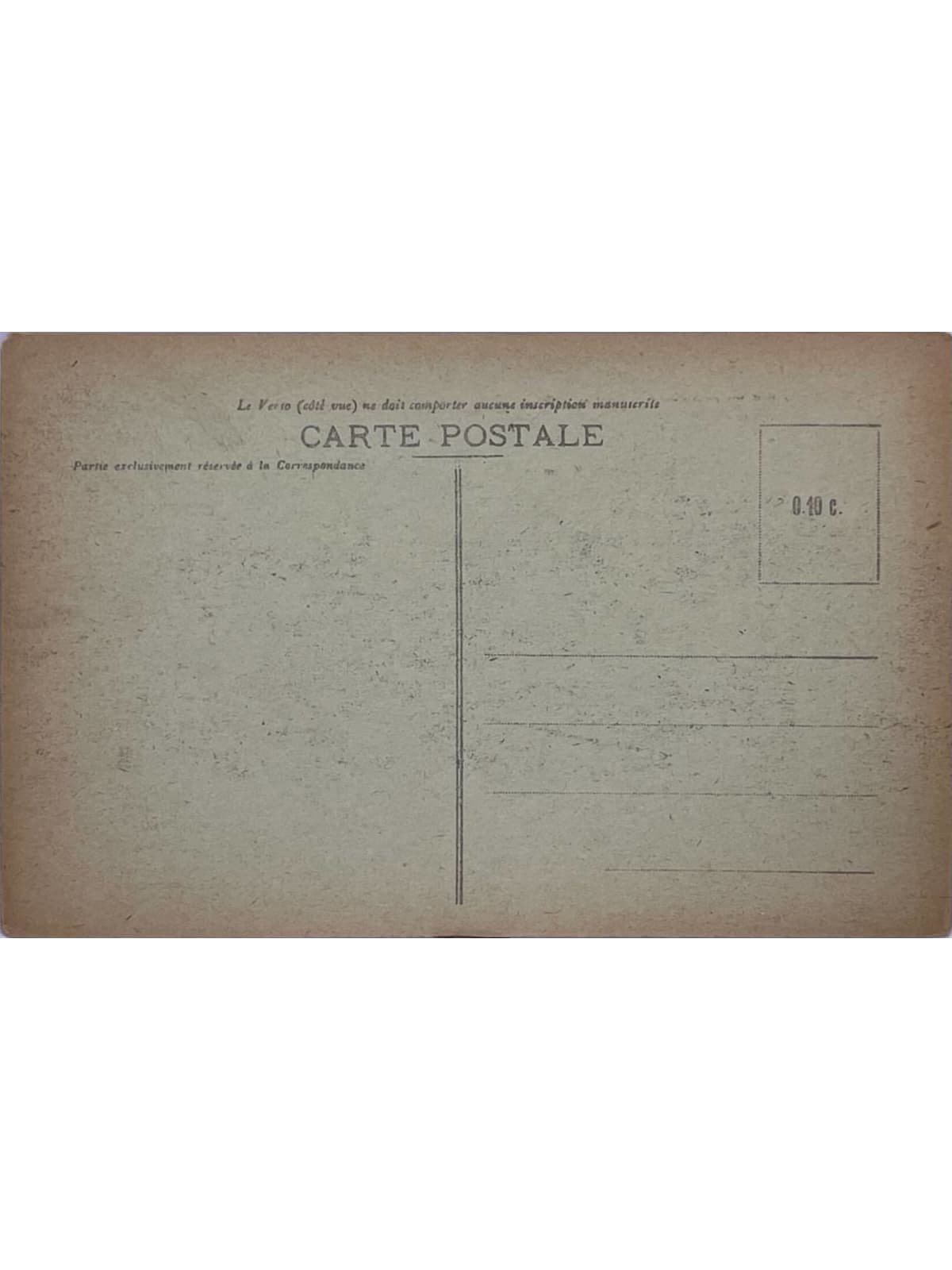 Verso de la carte postale