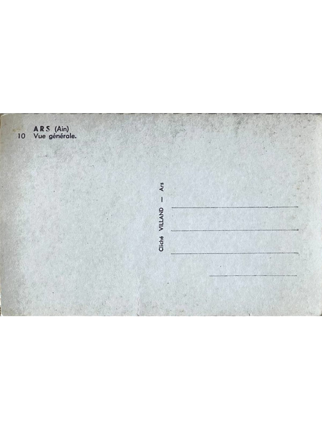Verso de la carte postale