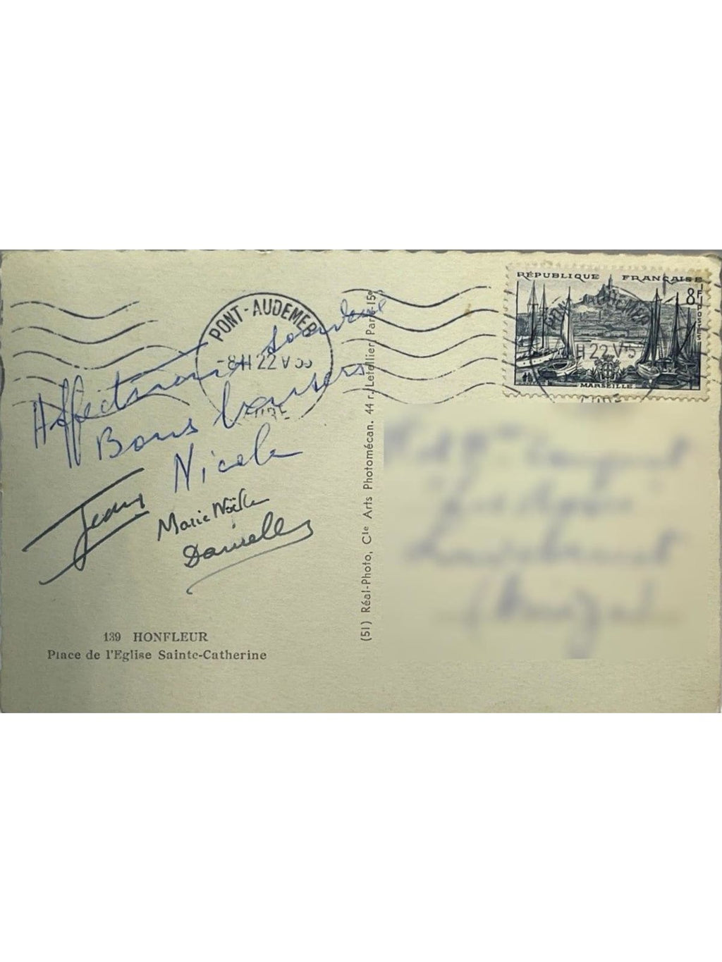 Verso de la carte postale