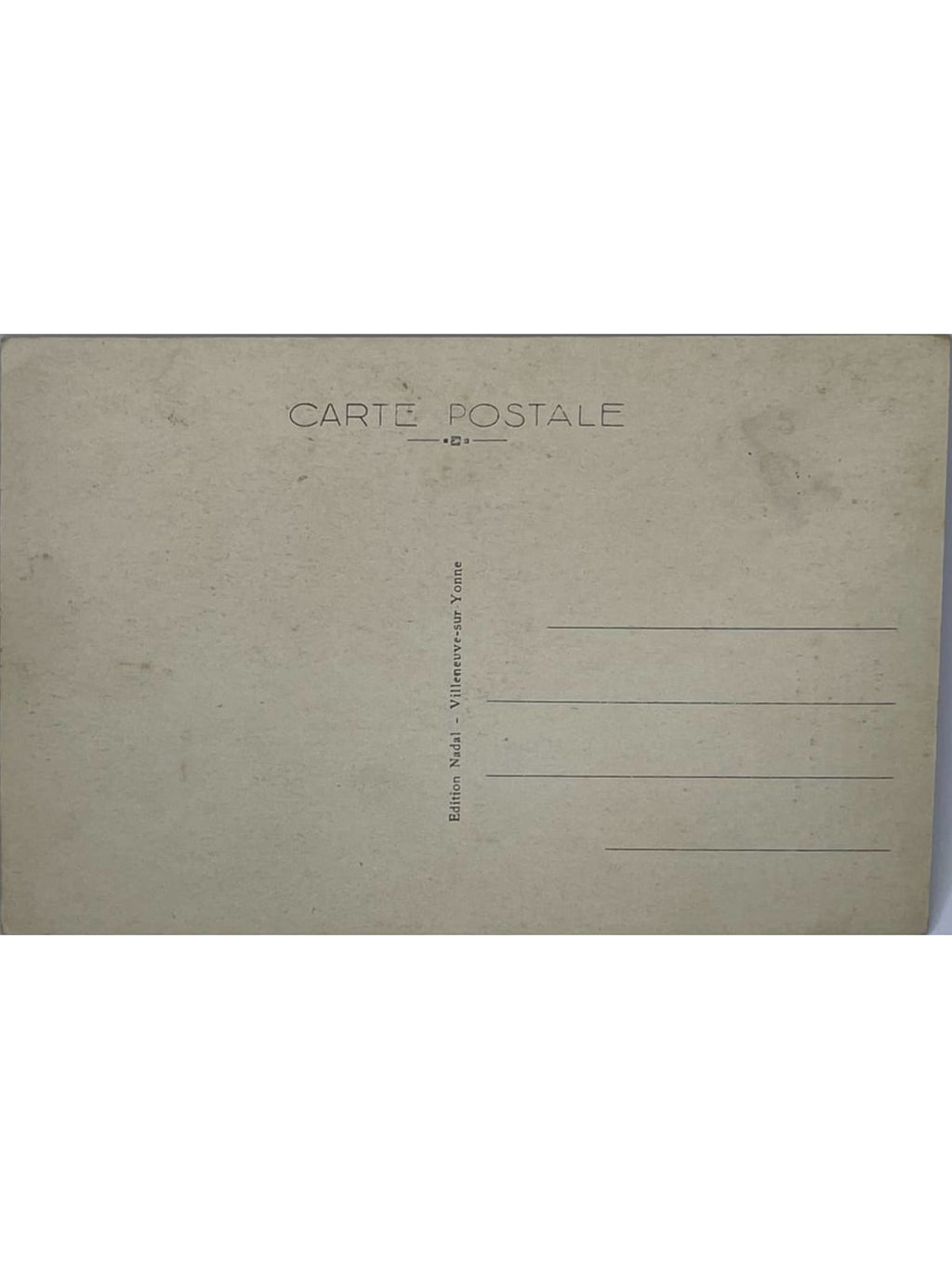 Verso de la carte postale