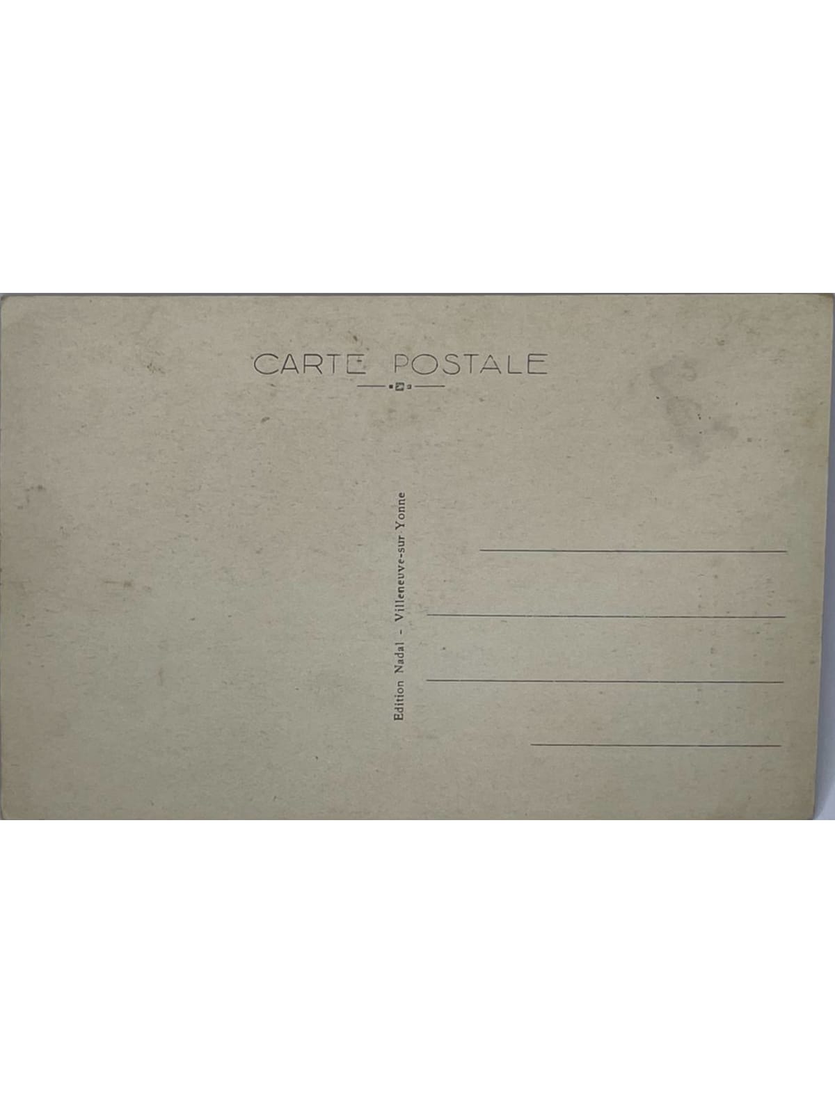 Verso de la carte postale