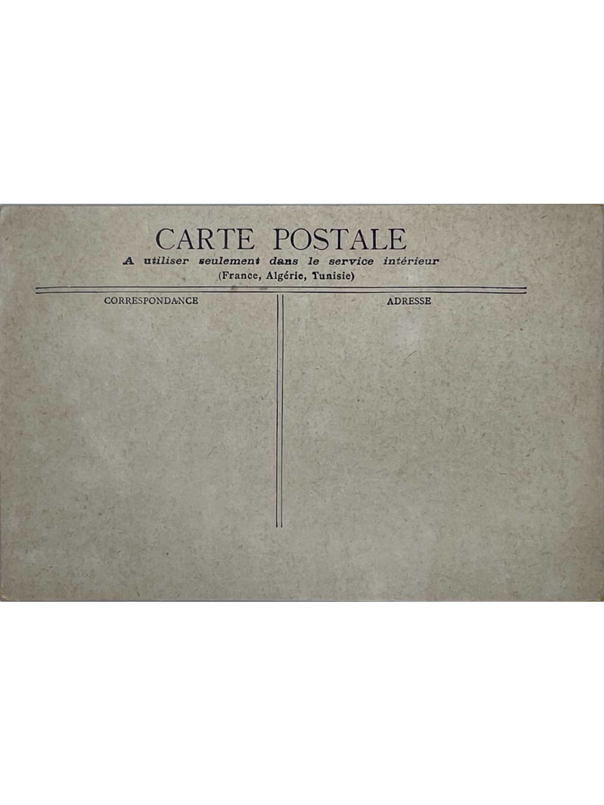 Verso de la carte postale