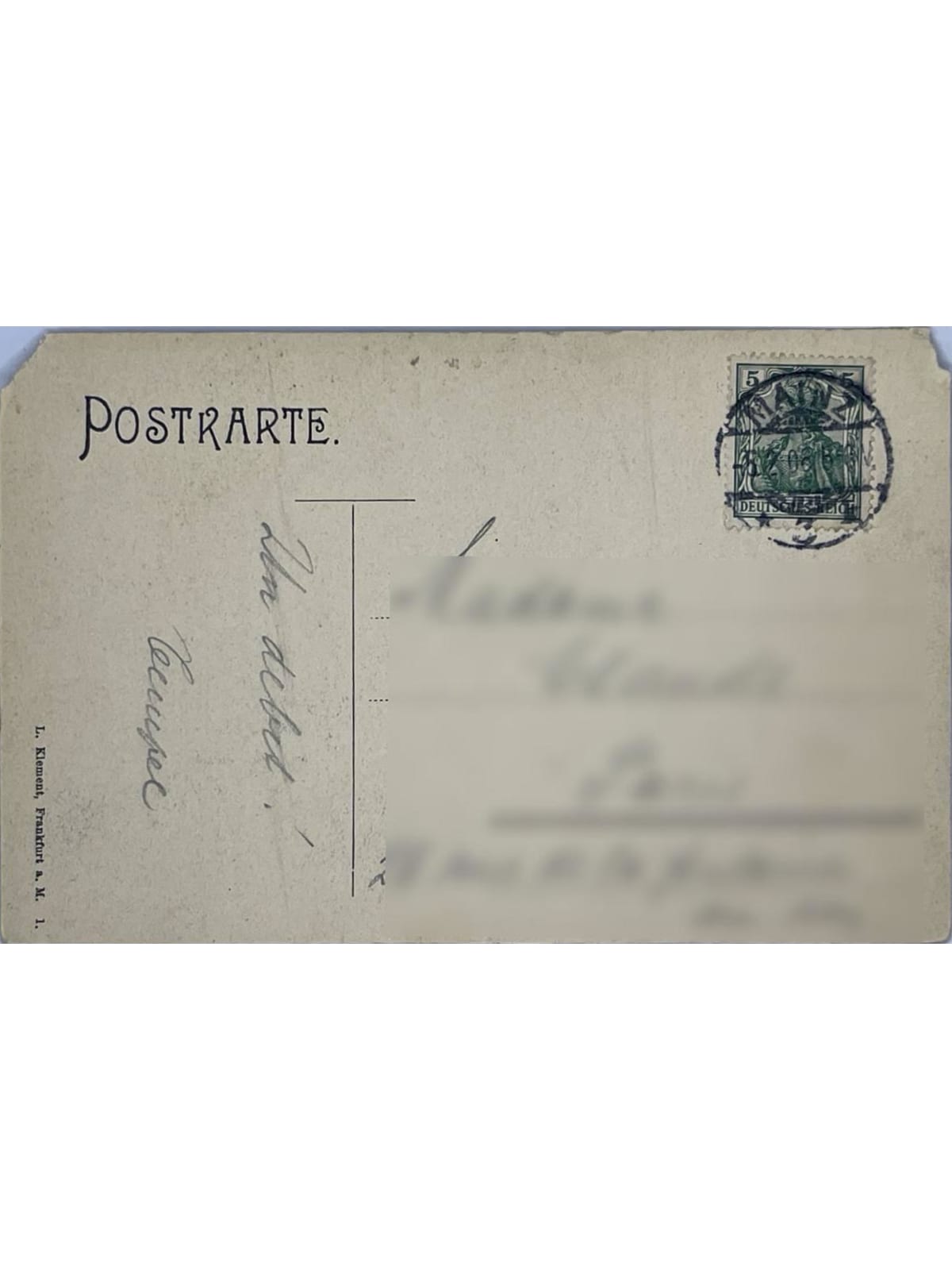 Verso de la carte postale