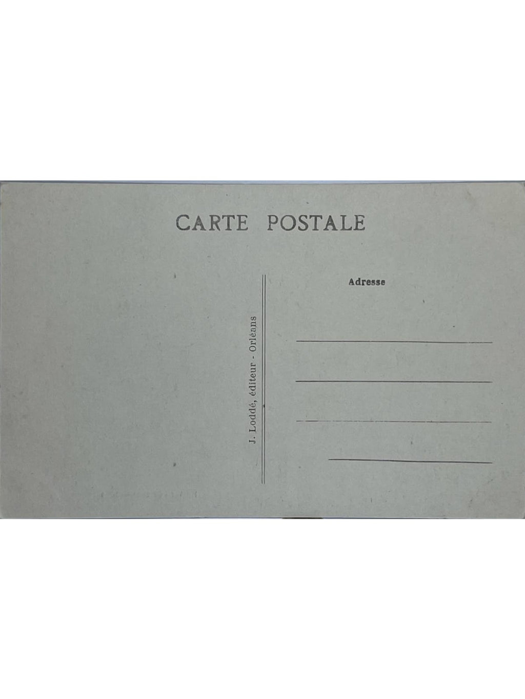 Verso de la carte postale
