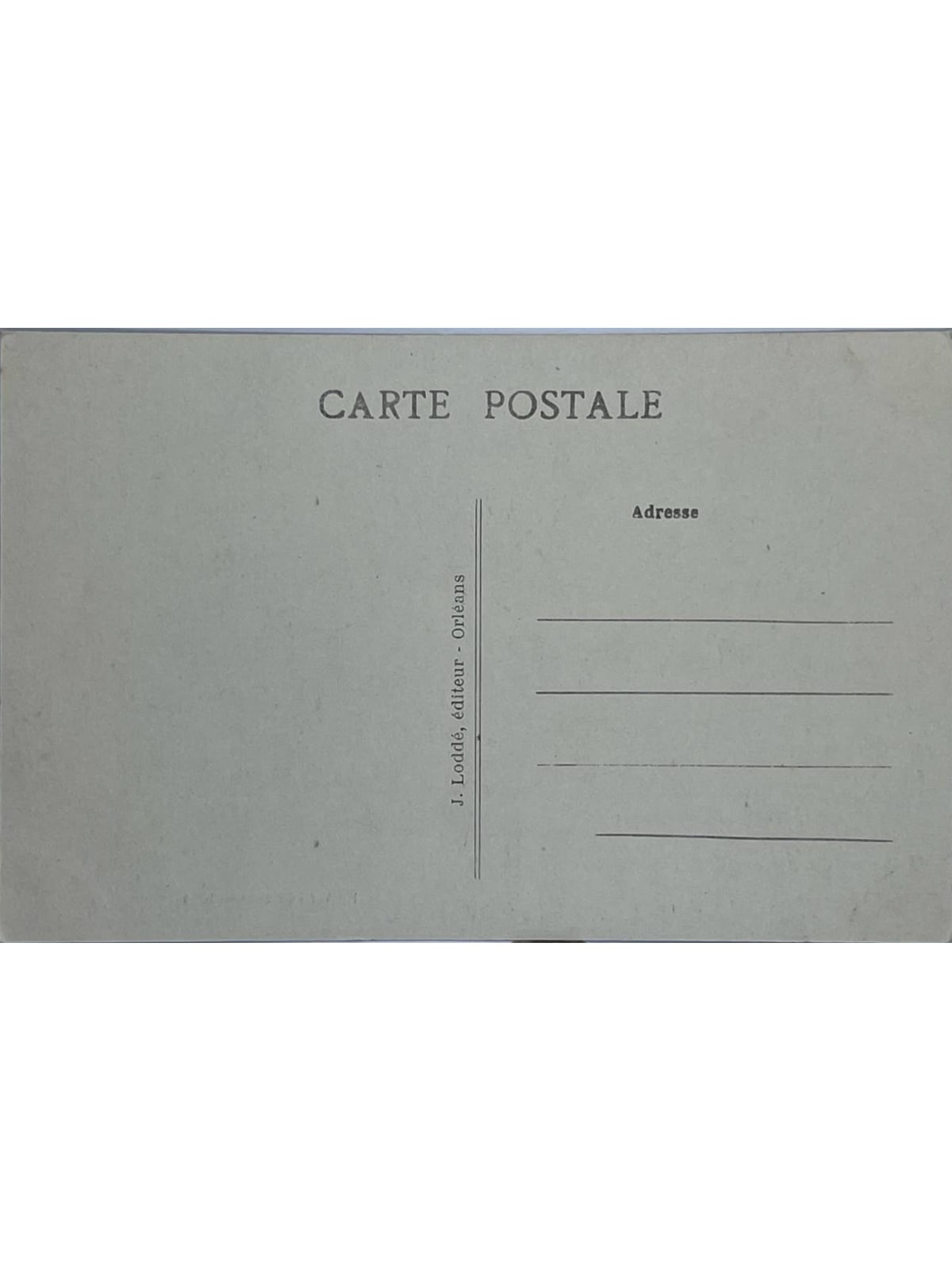 Verso de la carte postale