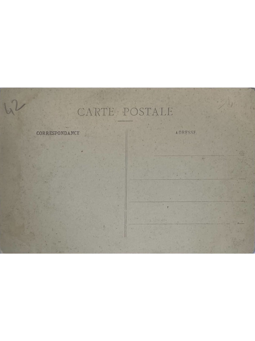 Verso de la carte postale