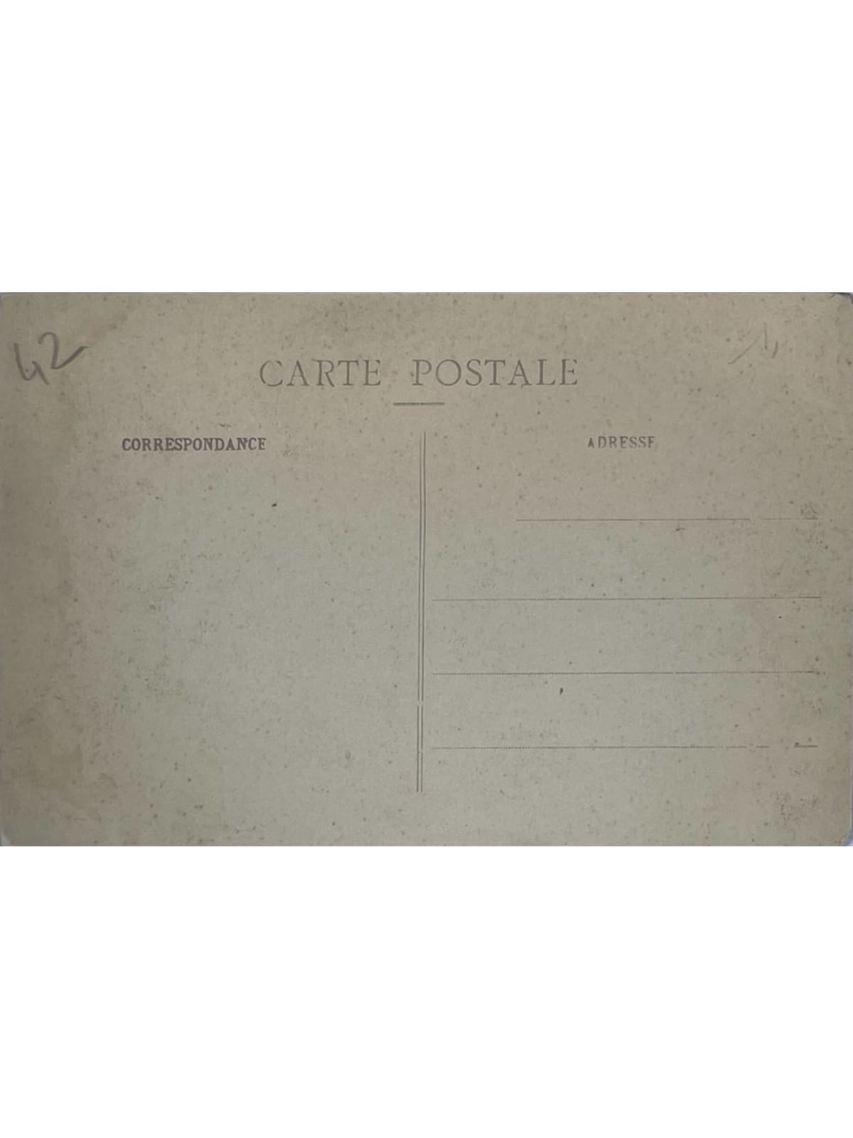 Verso de la carte postale