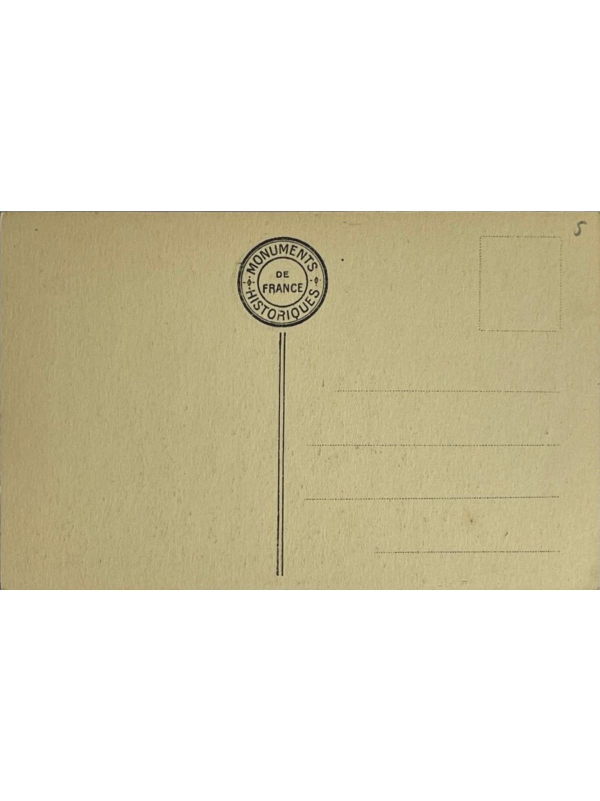 Verso de la carte postale