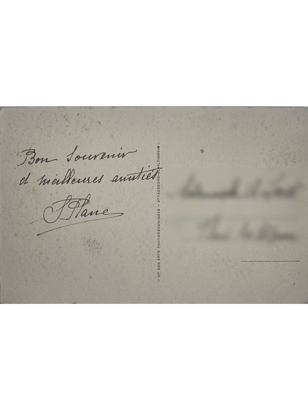 Verso de la carte postale