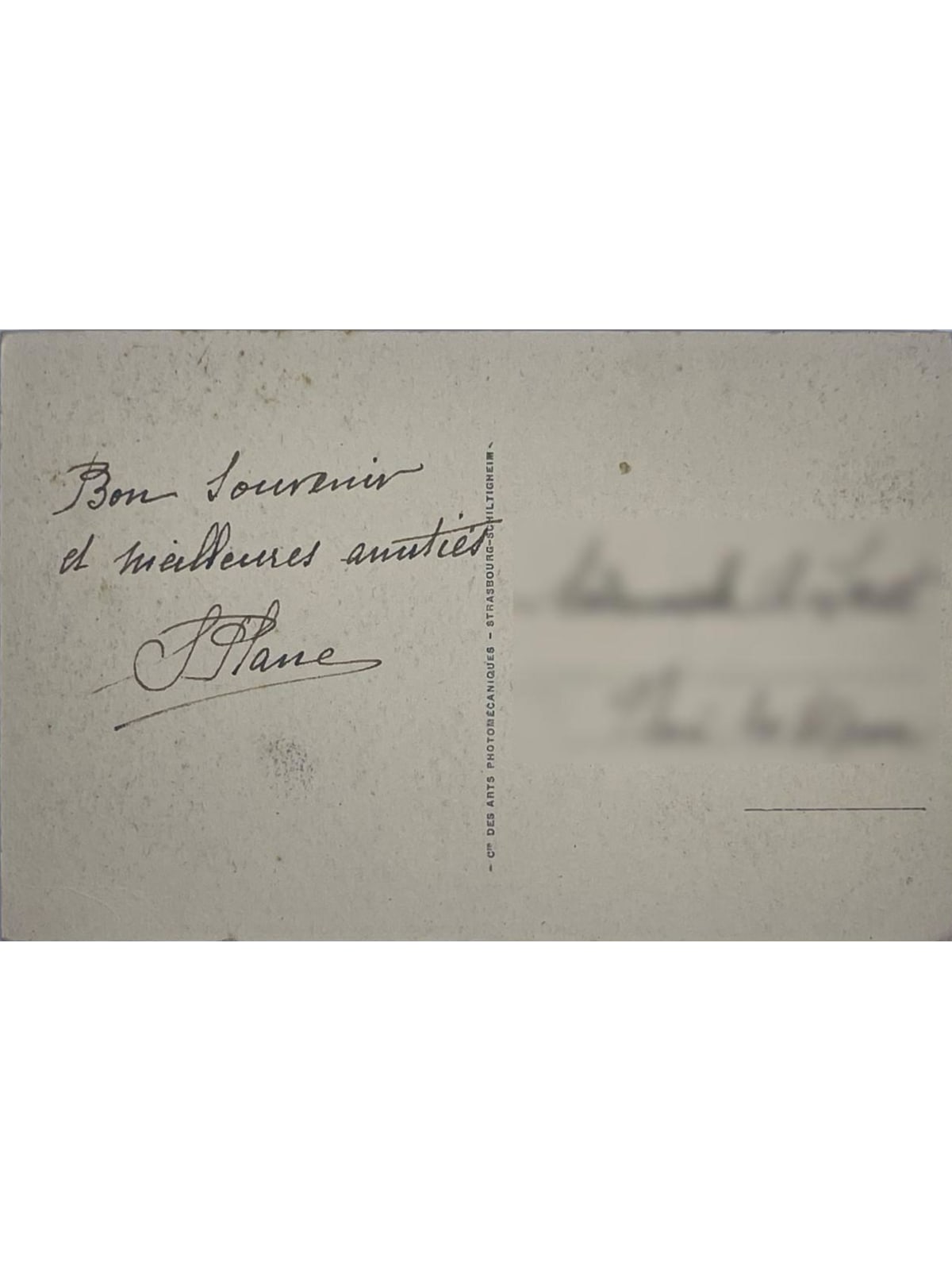Verso de la carte postale