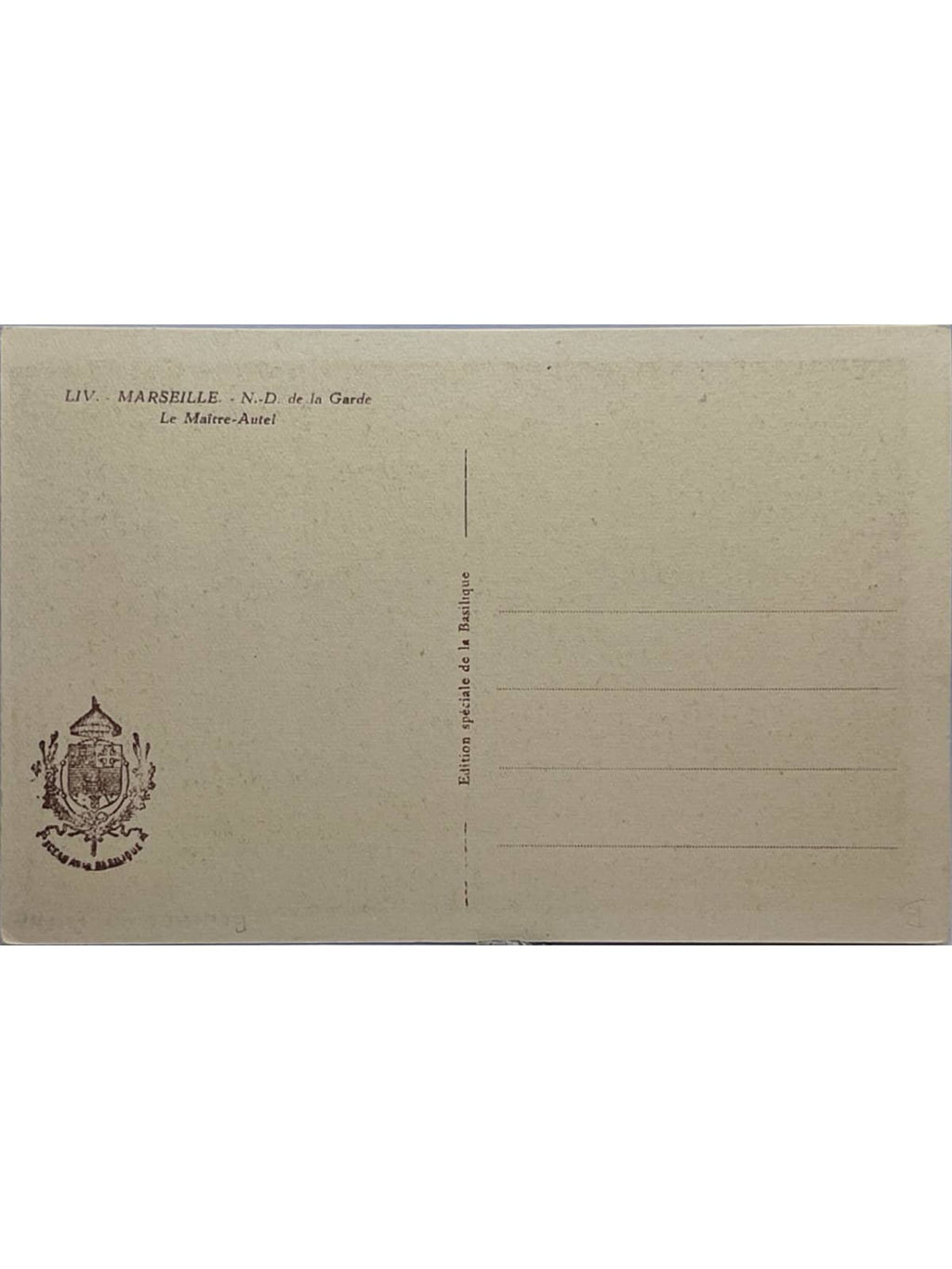 Verso de la carte postale