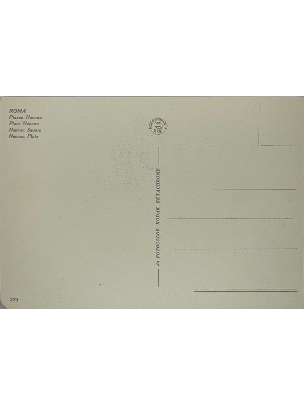Verso de la carte postale