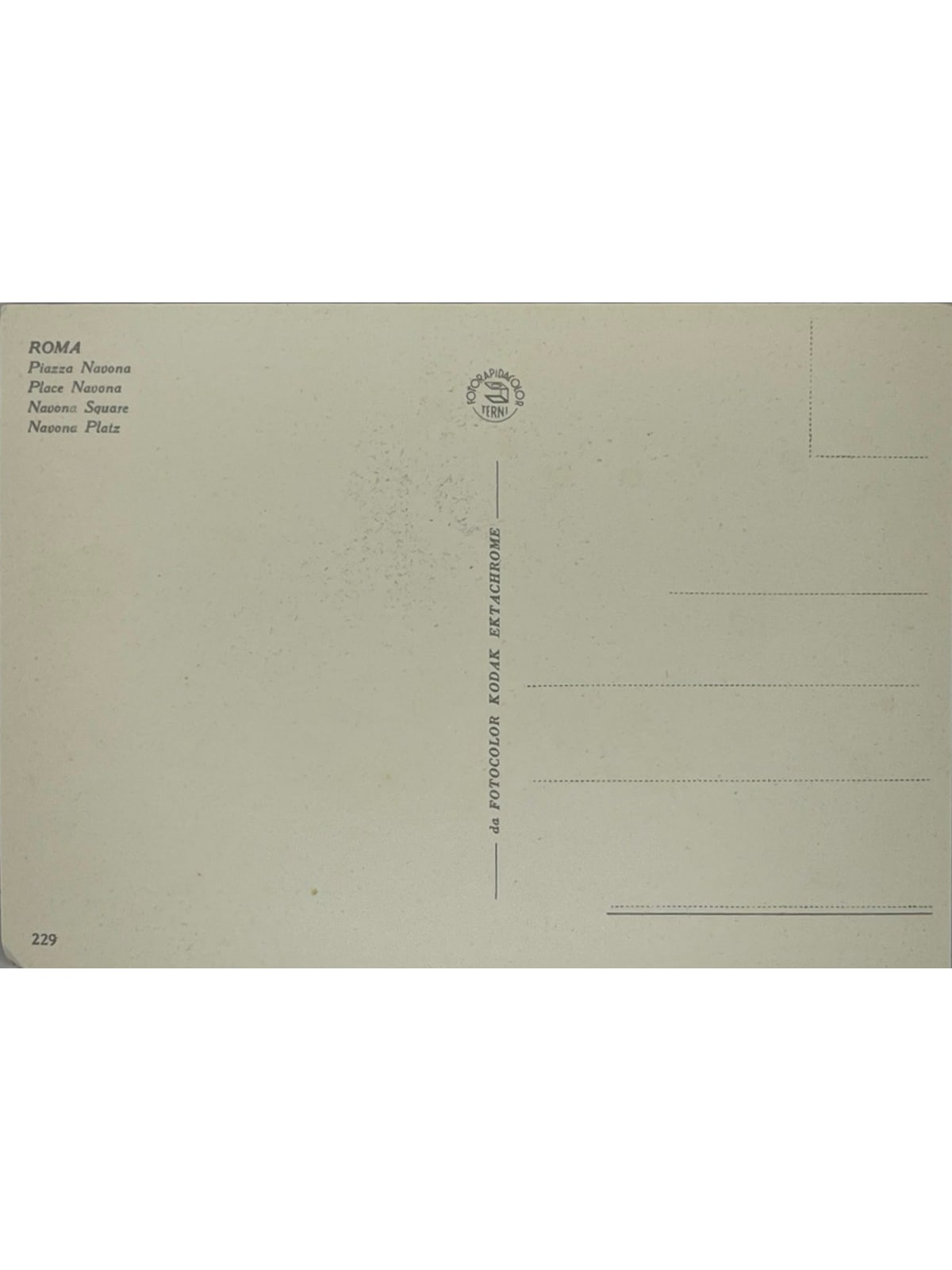 Verso de la carte postale