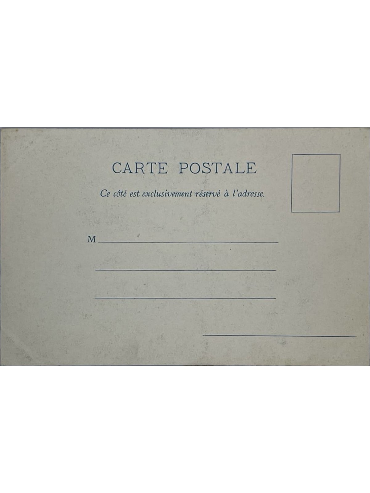 Verso de la carte postale
