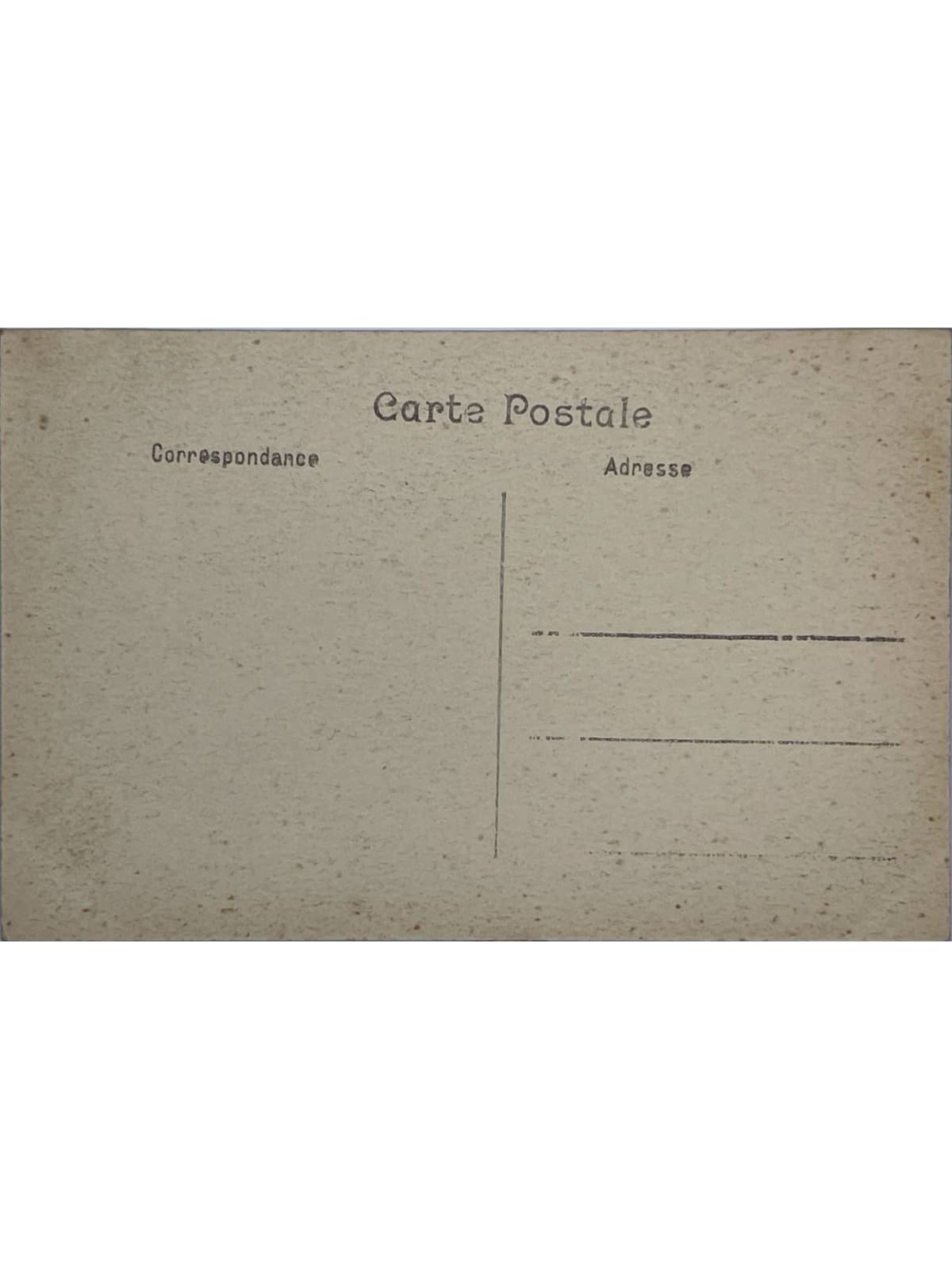 Verso de la carte postale