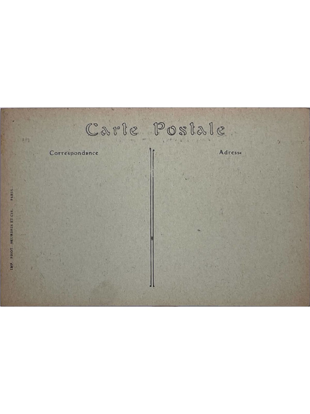 Verso de la carte postale