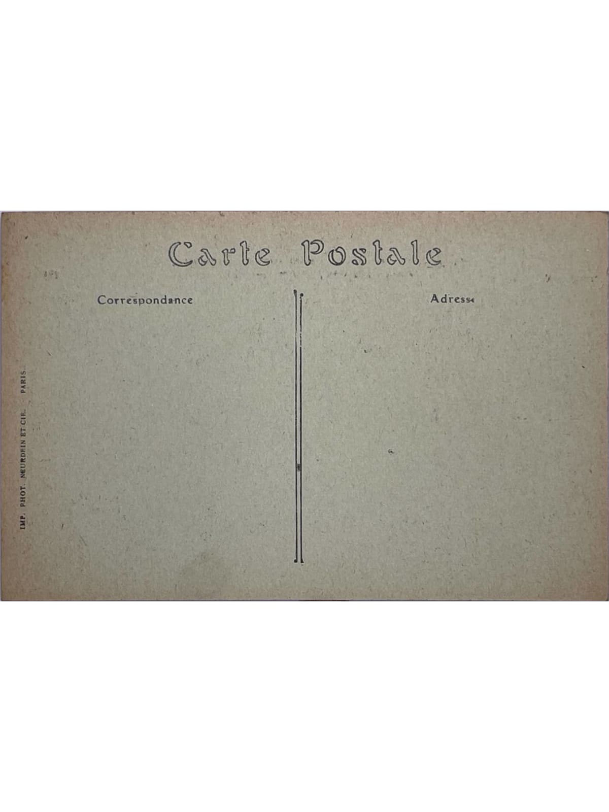 Verso de la carte postale