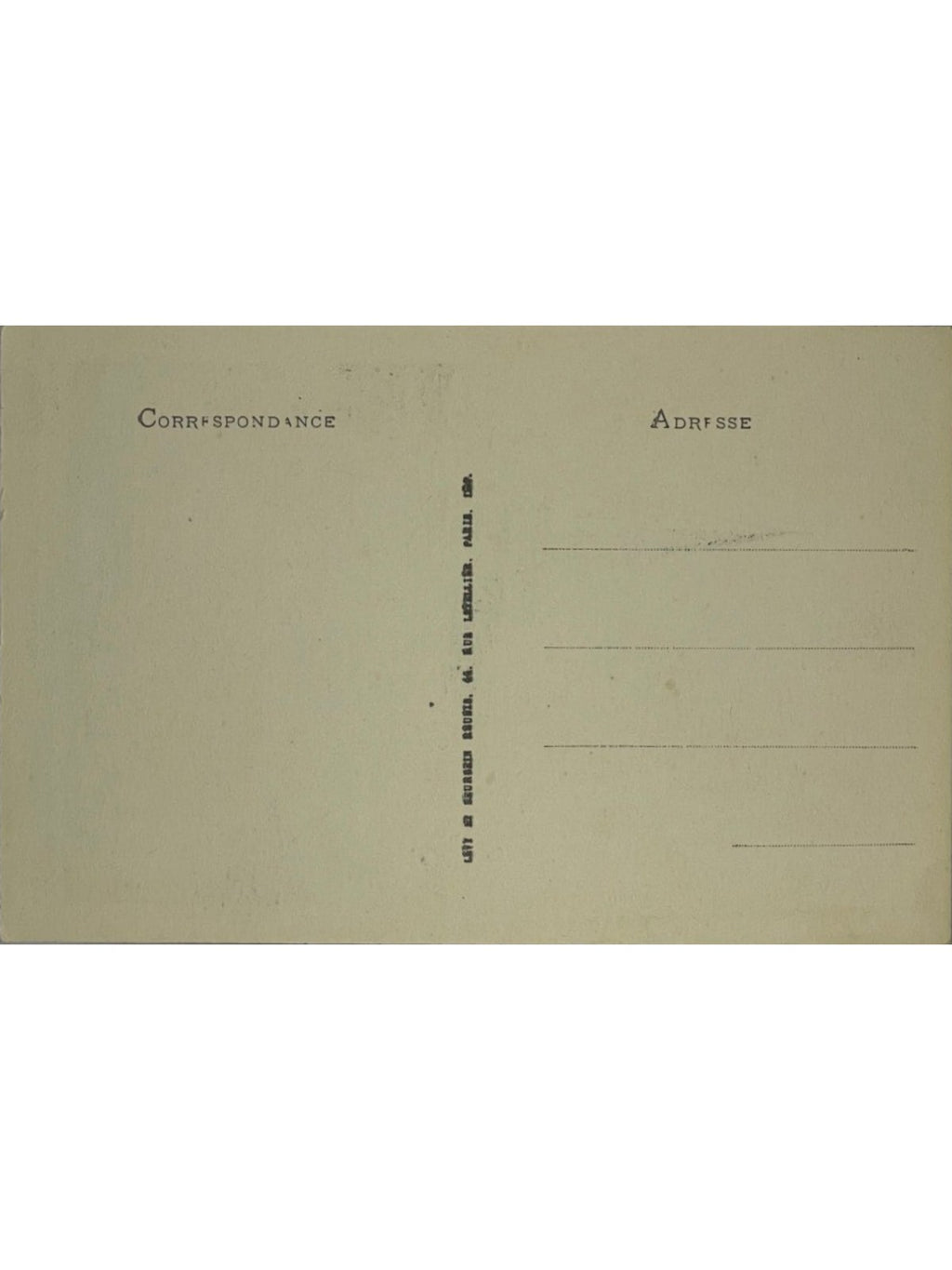 Verso de la carte postale