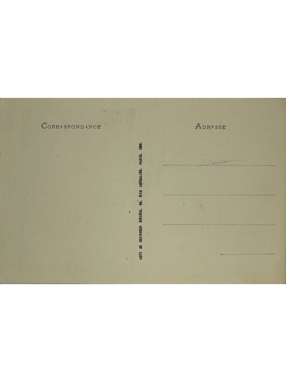 Verso de la carte postale