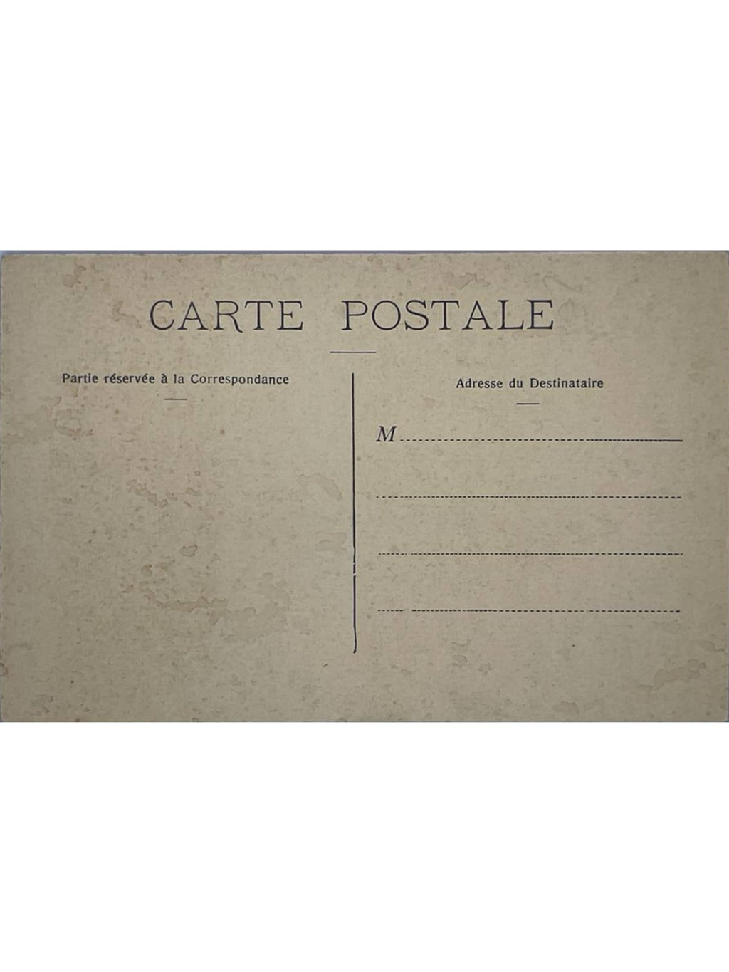 Verso de la carte postale