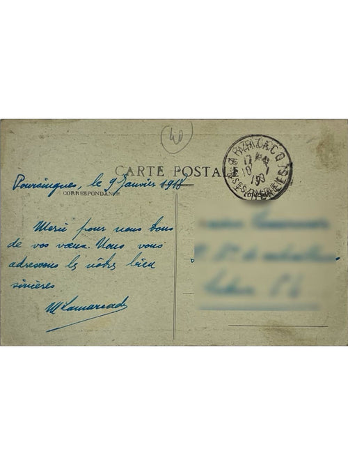 Verso de la carte postale