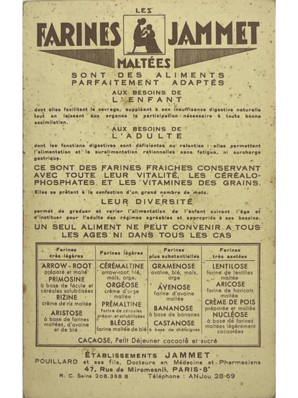 Verso de la carte postale