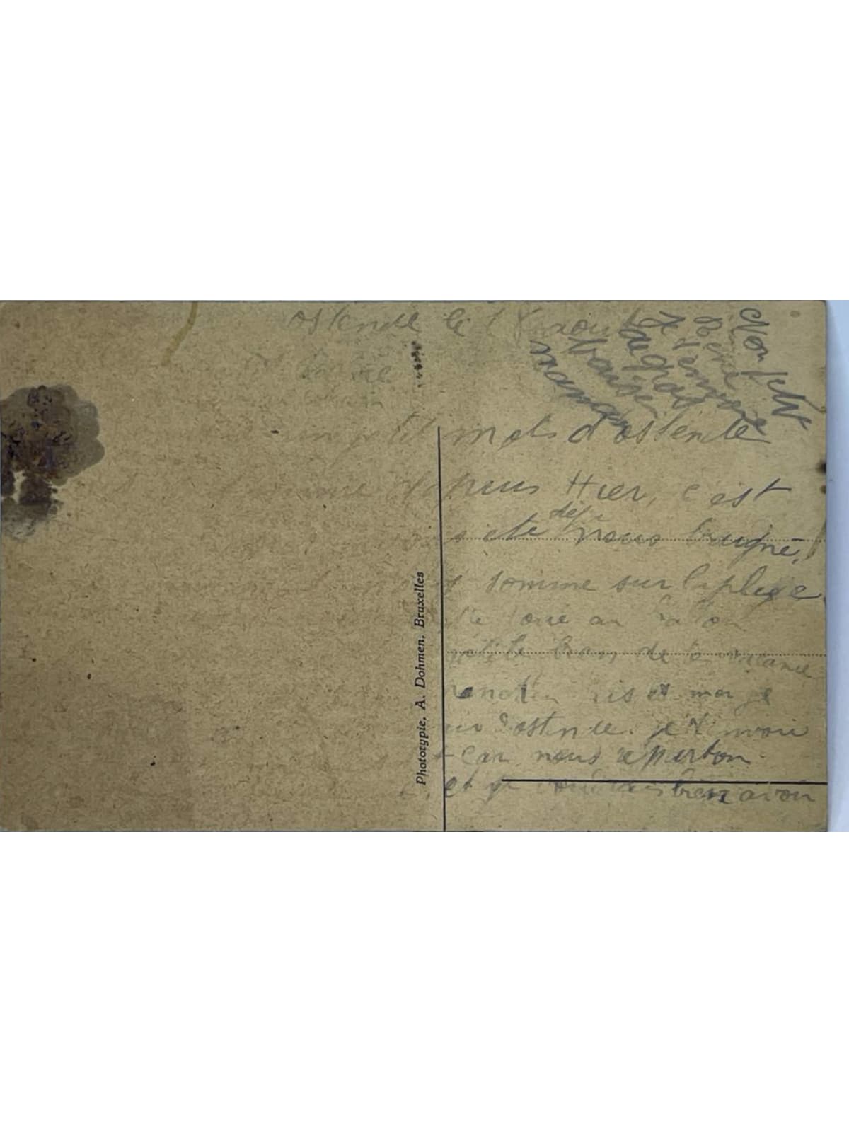 Verso de la carte postale