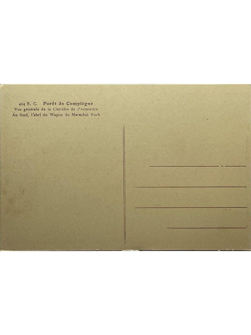 Verso de la carte postale