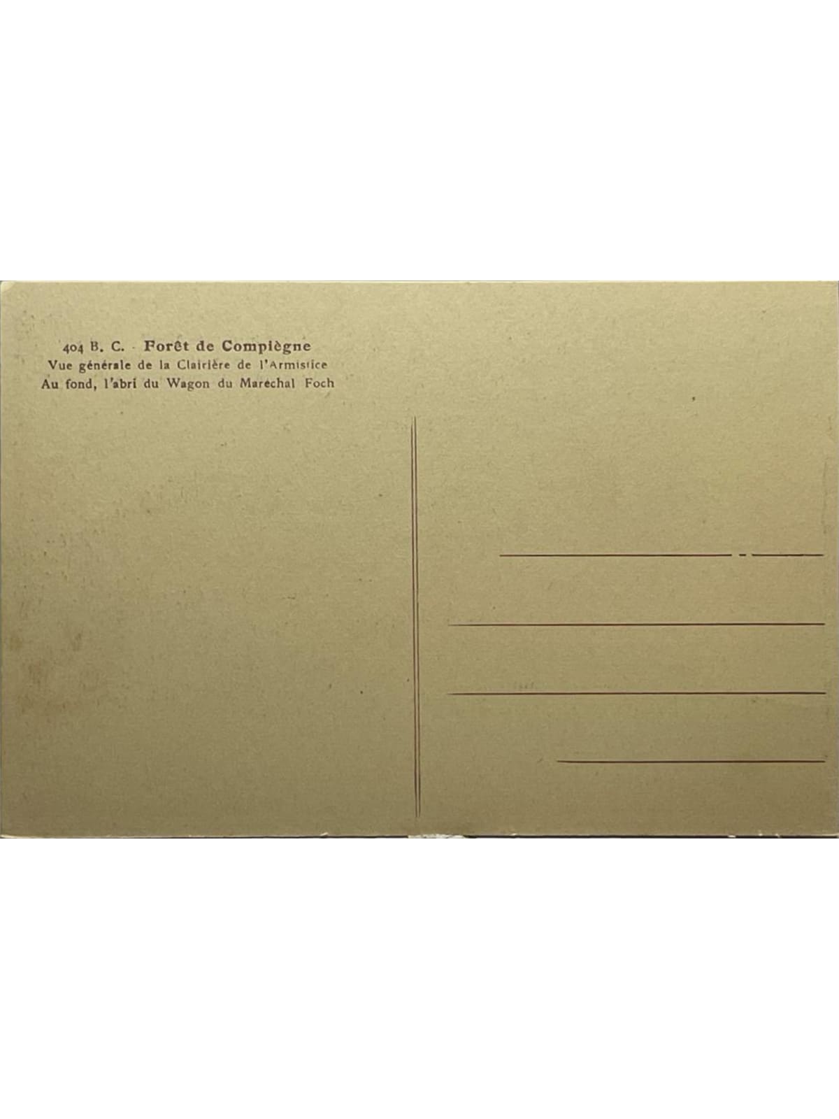 Verso de la carte postale