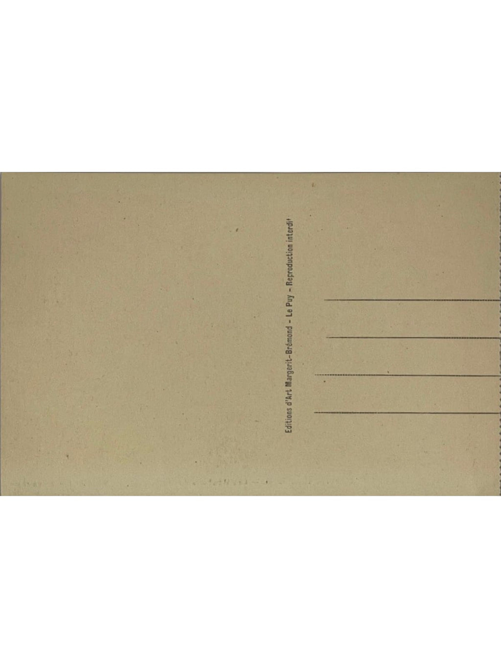 Verso de la carte postale