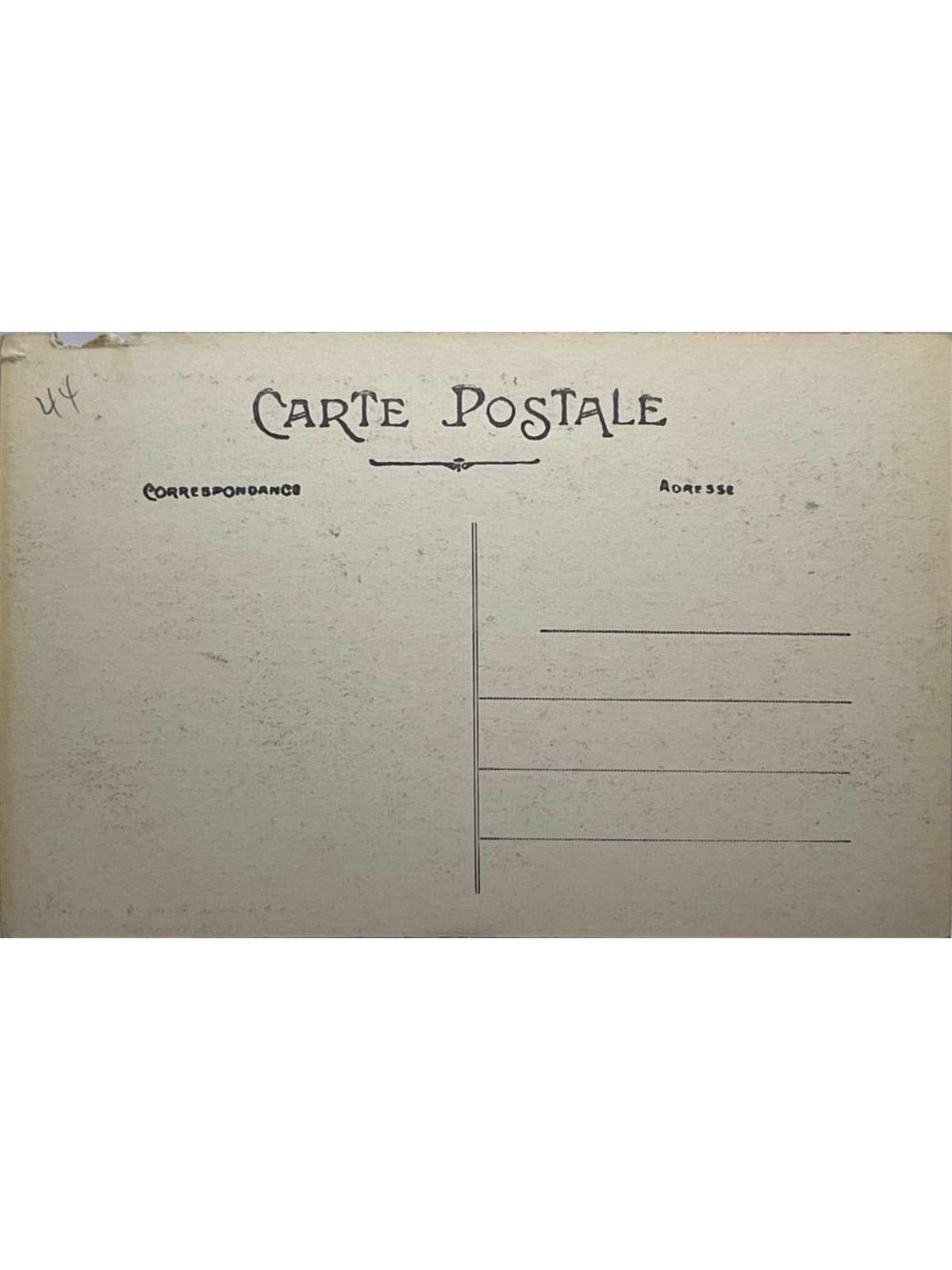 Verso de la carte postale